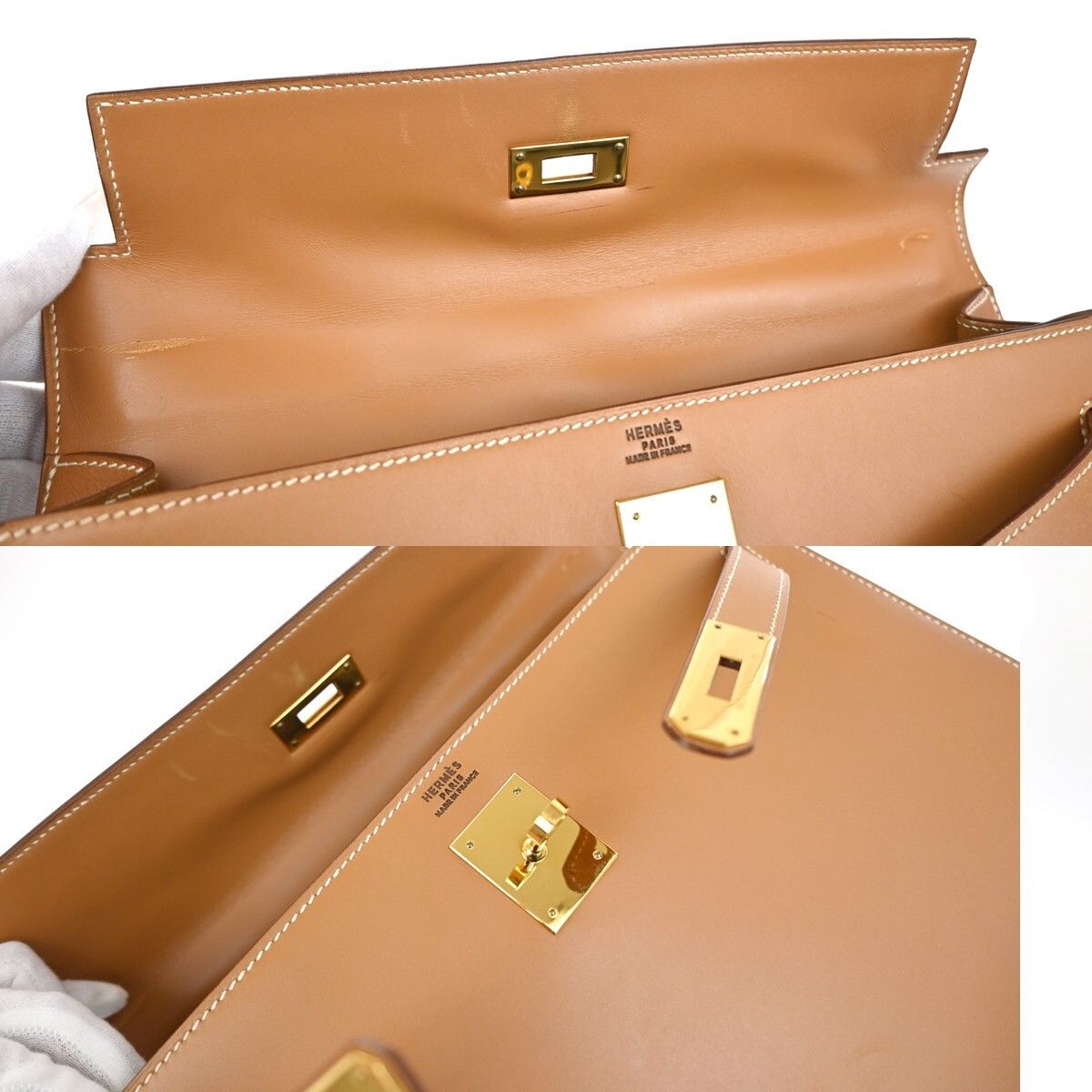 Hermes Hermes Kelly Handbag Brown Chamonix with Gold Hardware Size ONE SIZE - 20 Thumbnail