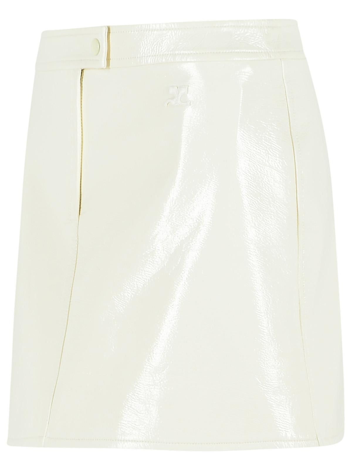 Courreges COURREGES 'Reedition' White Polyester Blend Miniskirt Size 27" / US 4 / IT 40 - 2 Thumbnail
