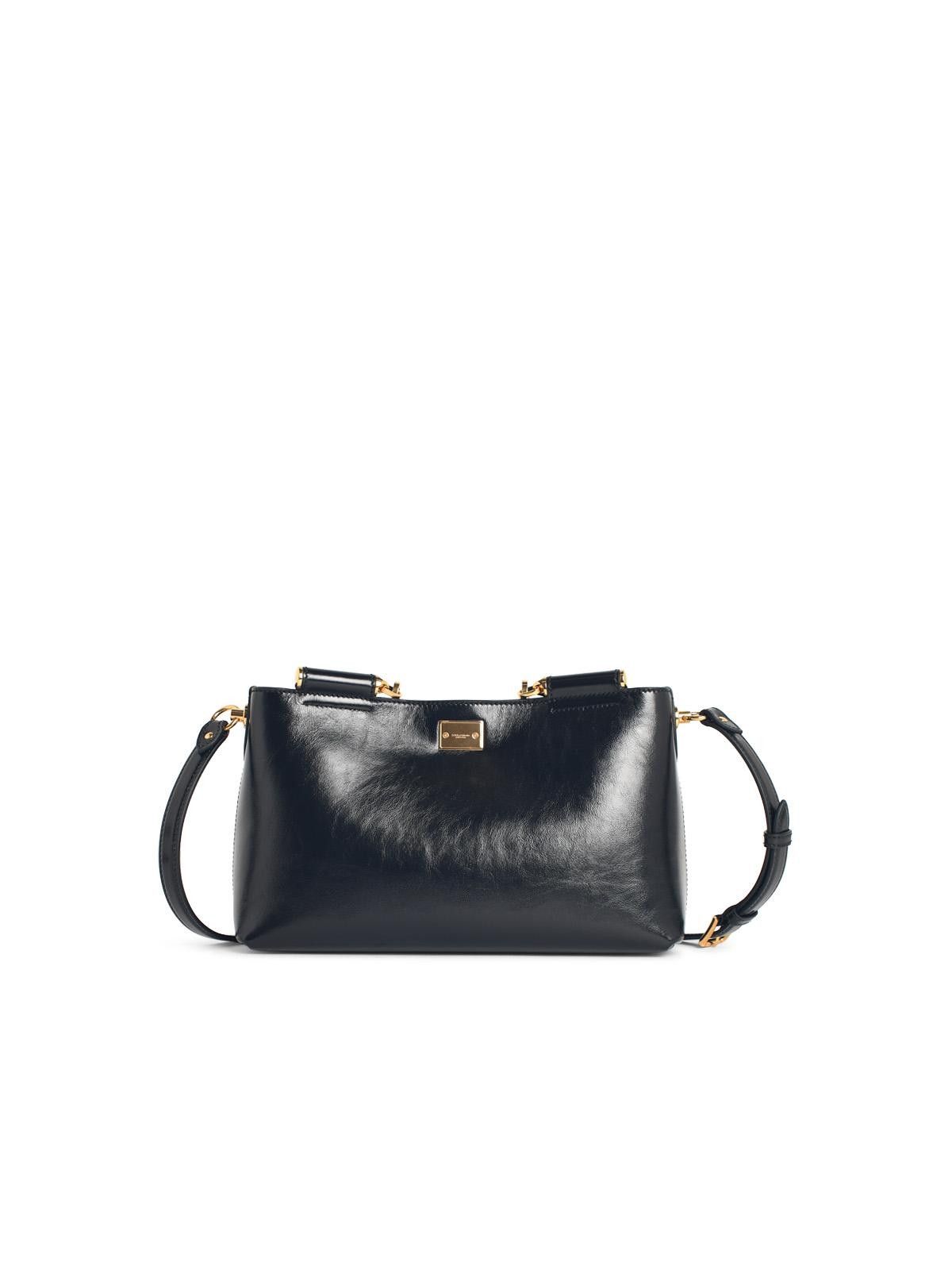 Dolce & Gabbana DOLCE & GABBANA Large 'My Sicily' Black Leather Bag Size ONE SIZE - 3 Thumbnail
