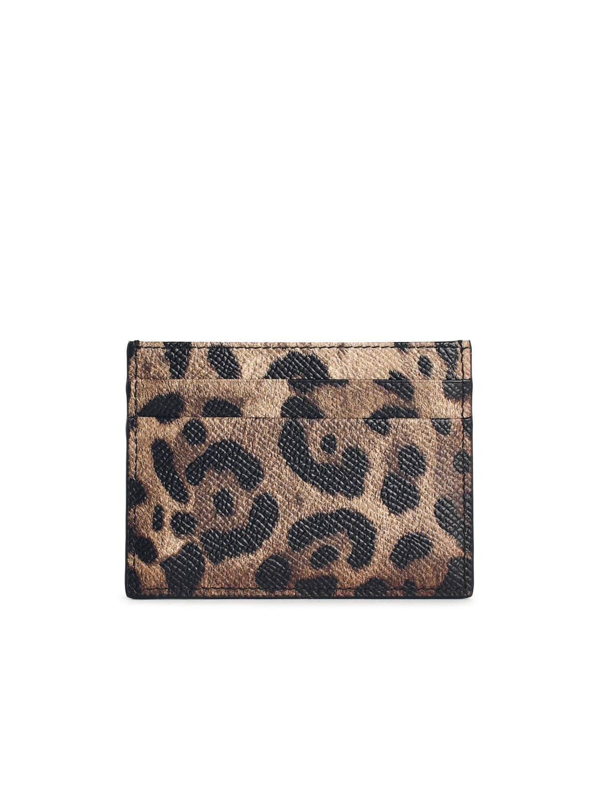 Dolce & Gabbana DOLCE & GABBANA 'Dauphine' Leopard Print Leather Card Holder Size ONE SIZE - 3 Thumbnail