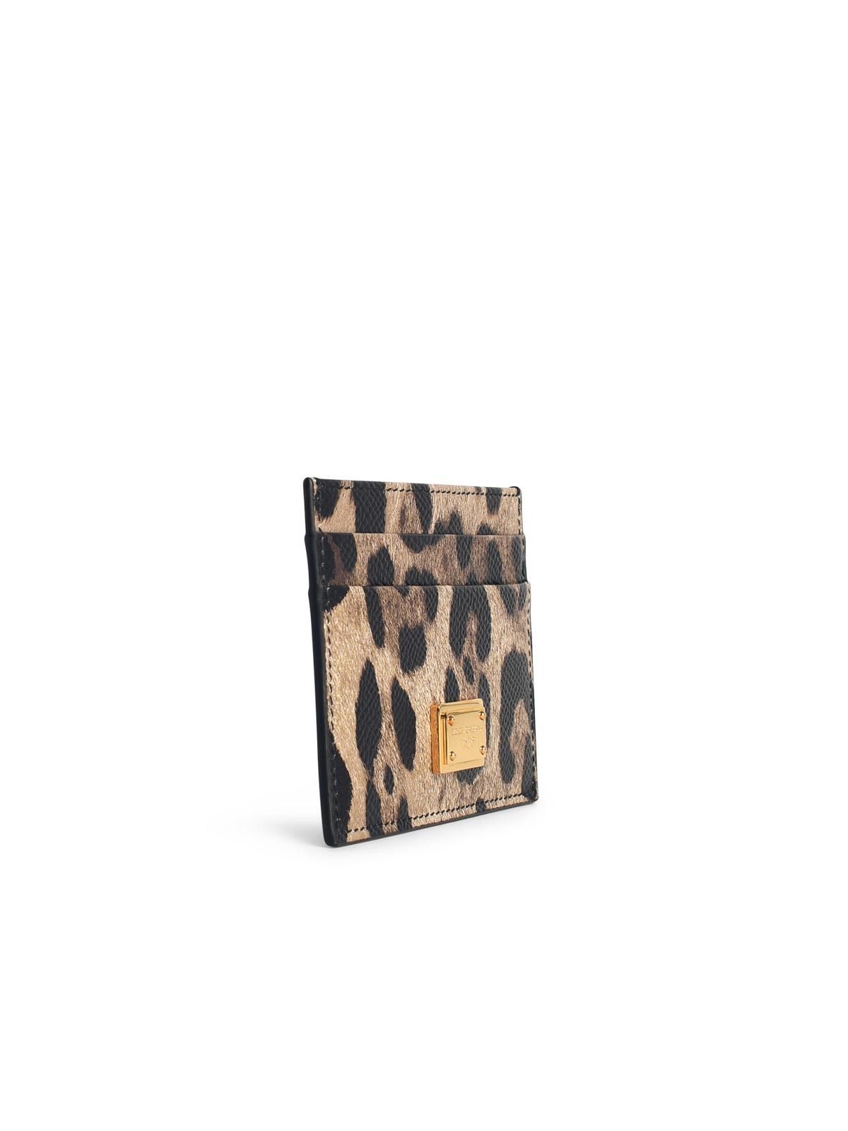 Dolce & Gabbana DOLCE & GABBANA 'Dauphine' Leopard Print Leather Card Holder Size ONE SIZE - 2 Thumbnail