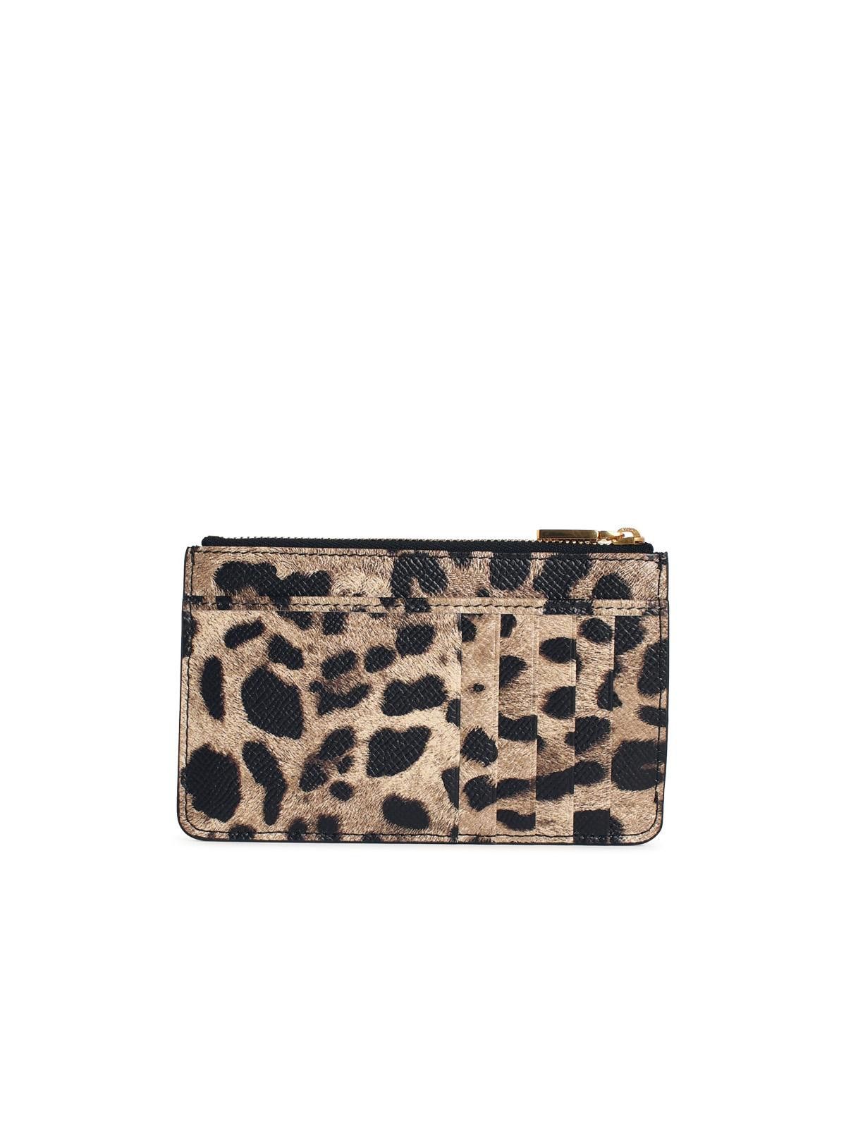Dolce & Gabbana DOLCE & GABBANA 'Dauphine' Leopard Print Leather Card Holder Size ONE SIZE - 3 Thumbnail