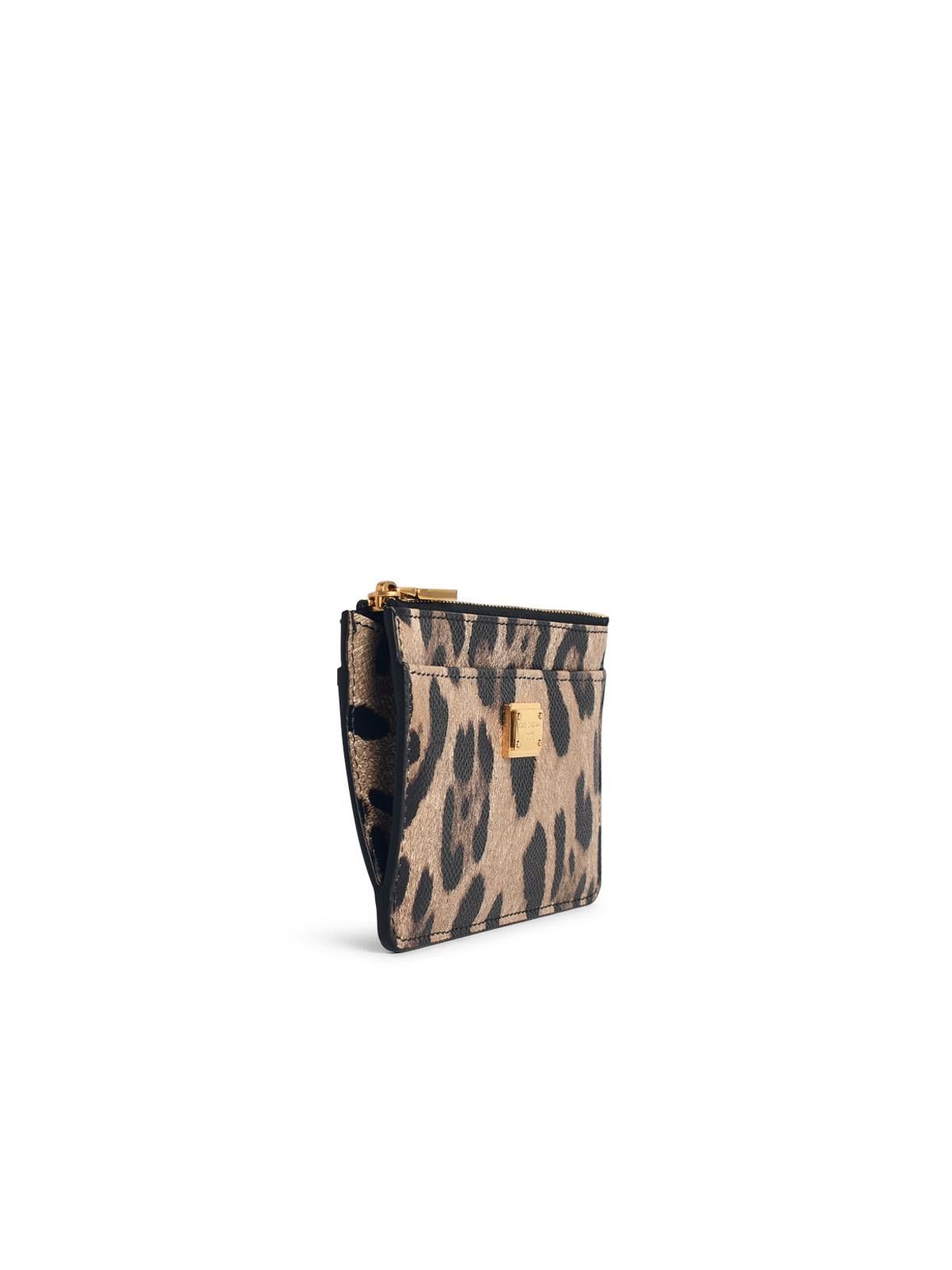 Dolce & Gabbana DOLCE & GABBANA 'Dauphine' Leopard Print Leather Card Holder Size ONE SIZE - 2 Thumbnail
