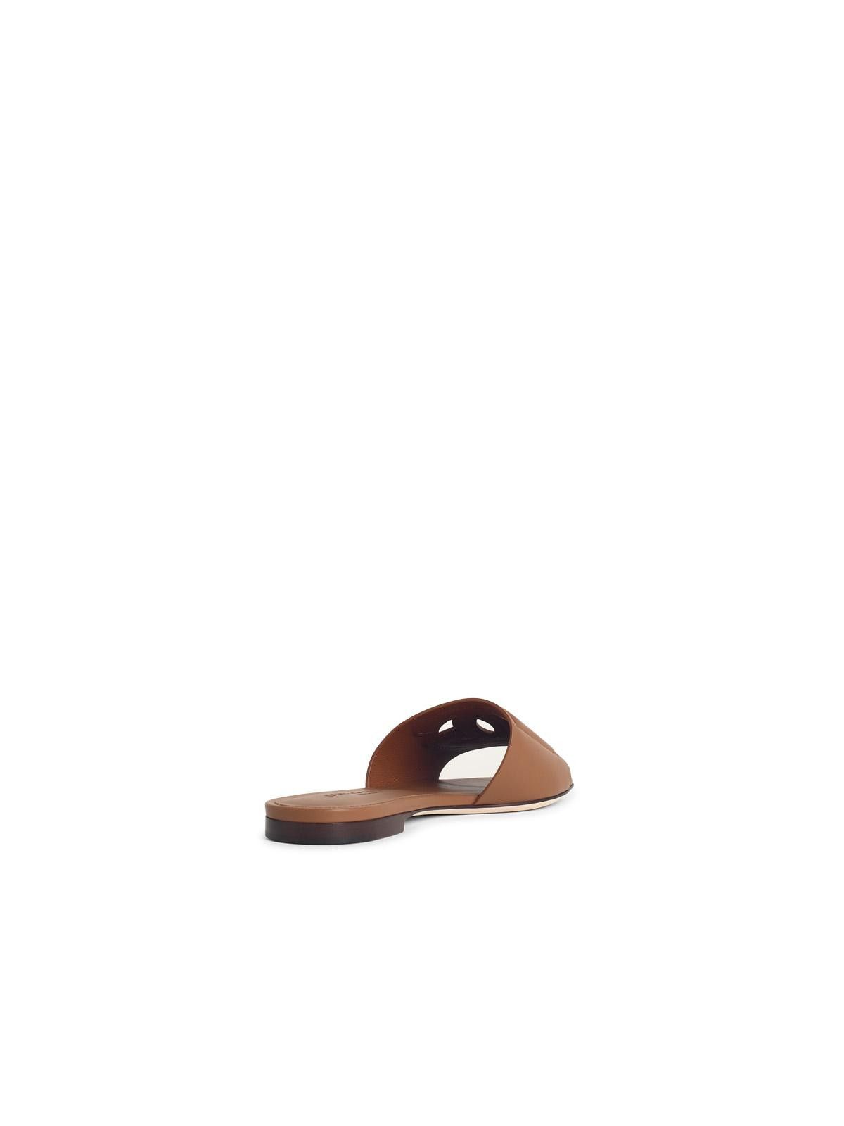 Dolce & Gabbana DOLCE & GABBANA Brown Leather Slipper Size US 8.5 / IT 38.5 - 3 Thumbnail