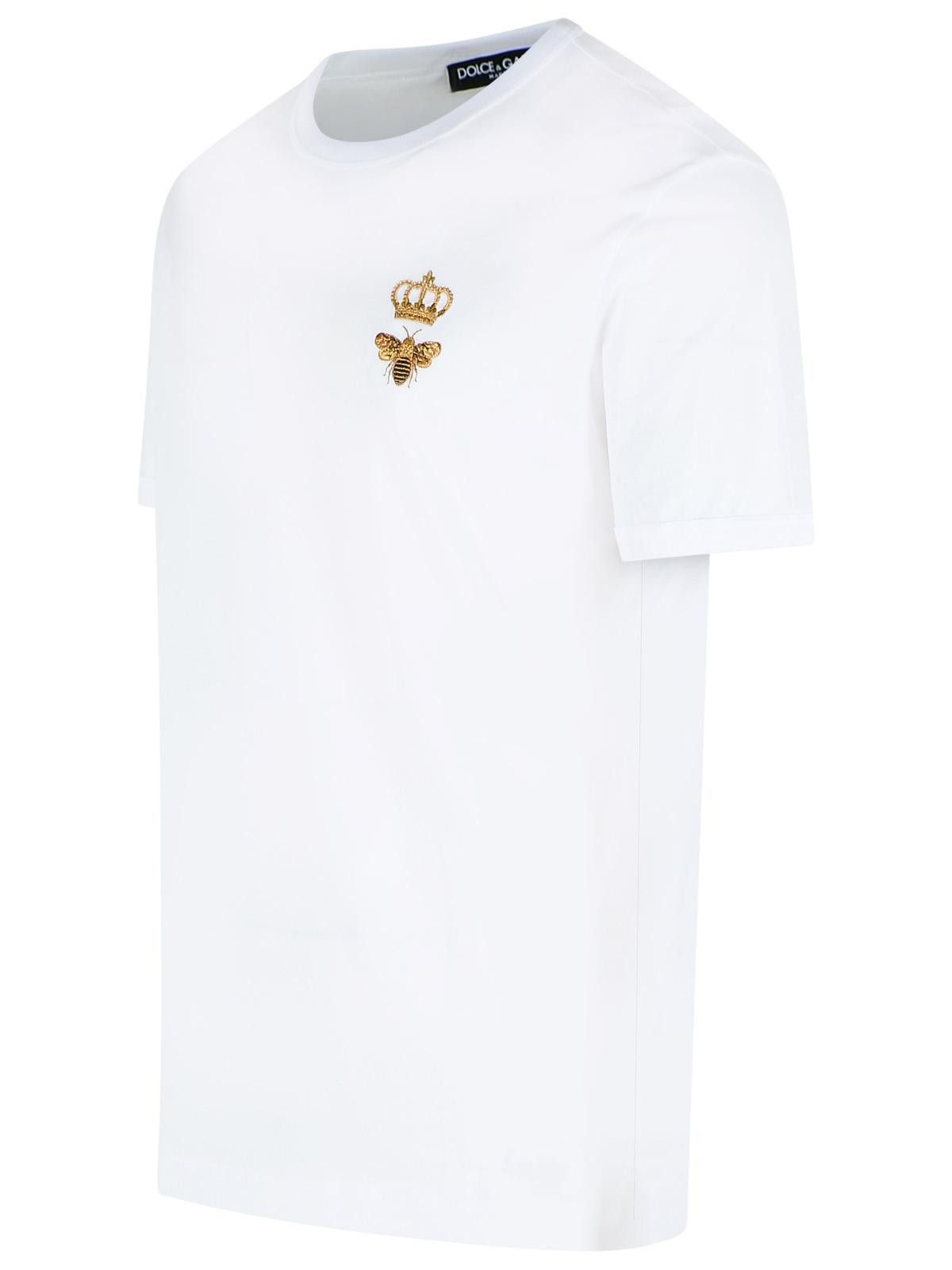 Dolce & Gabbana DOLCE & GABBANA White Viscose Blend T-Shirt Size US L / EU 52-54 / 3 - 2 Thumbnail