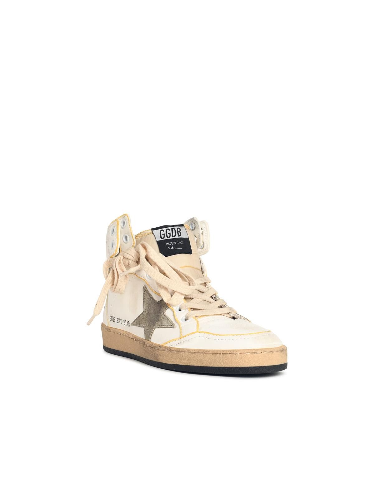 Golden Goose GOLDEN GOOSE 'Sky-Star' White Nappa Leather Sneakers With 'Taupe' Star Size US 11 / IT 41 - 2 Thumbnail