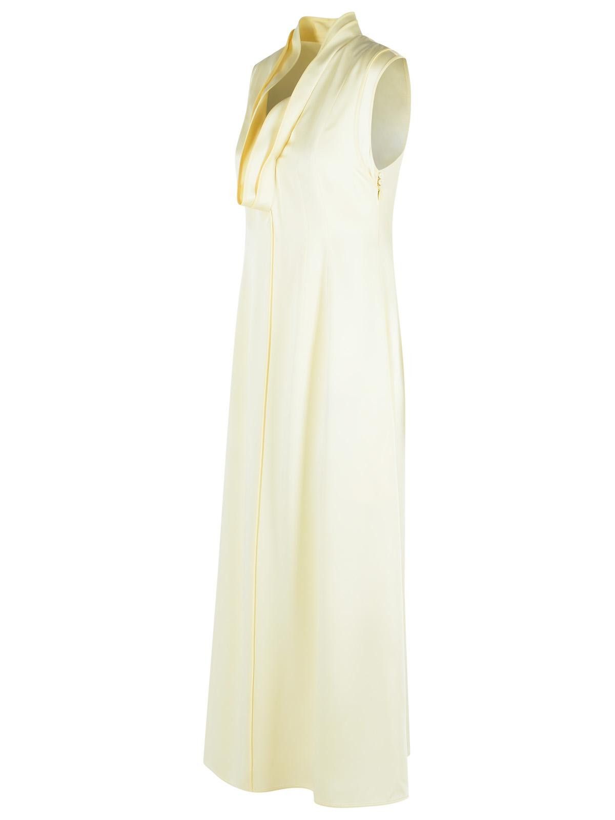 JIL SANDER Ivory Acetate And Viscose Dress