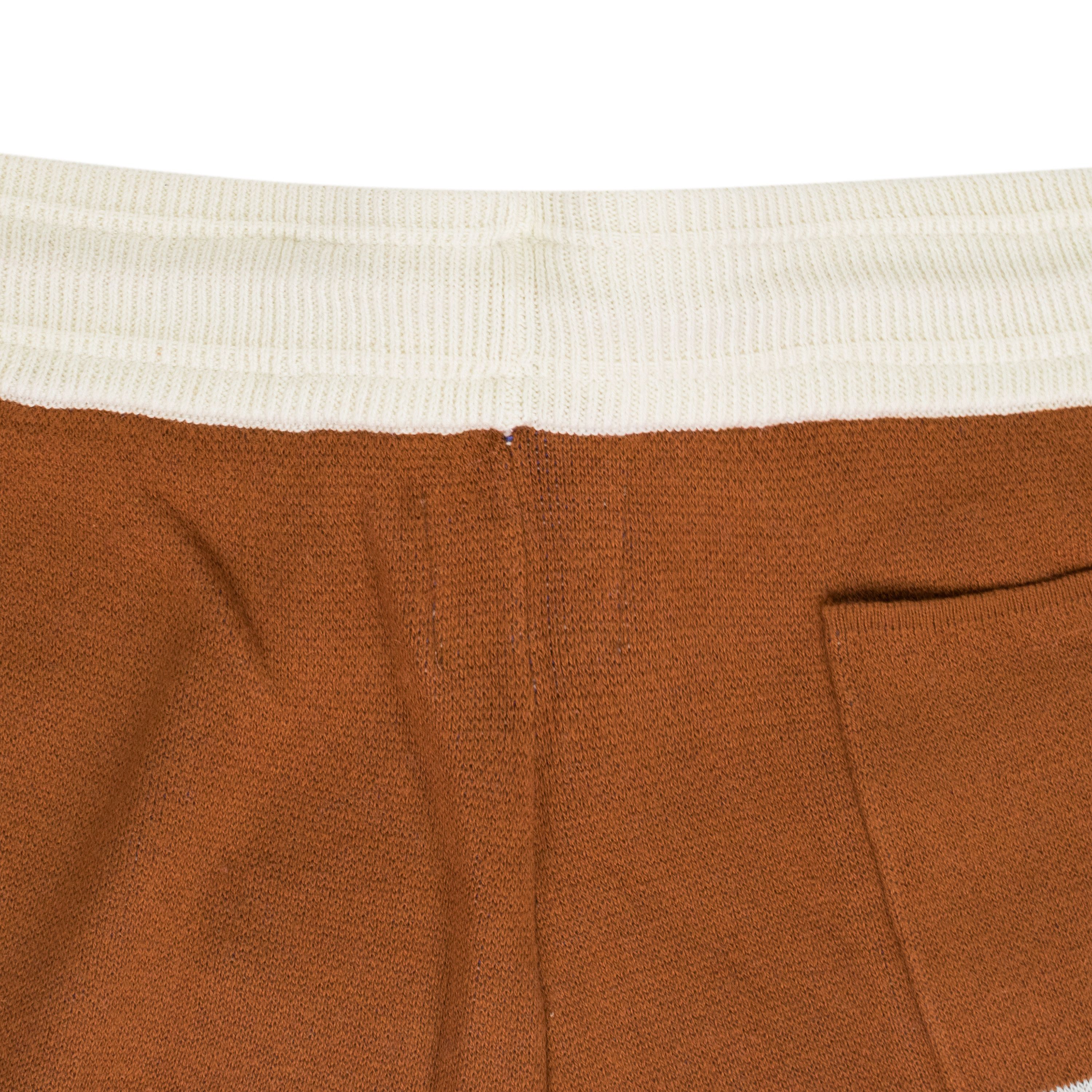 Rhude BROWN PRAVIL RACING KNIT SHORT SIZE L