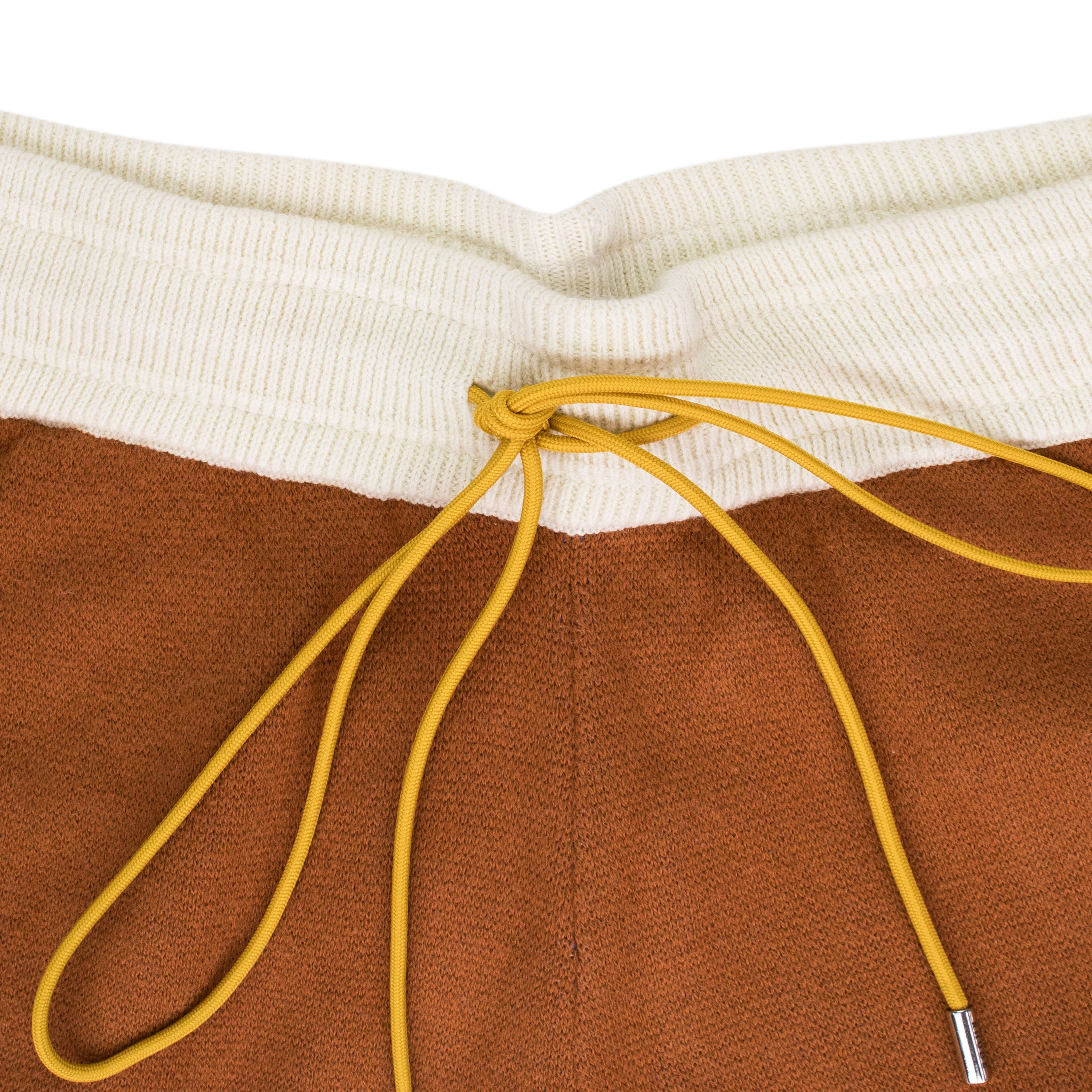 Rhude BROWN PRAVIL RACING KNIT SHORT SIZE L