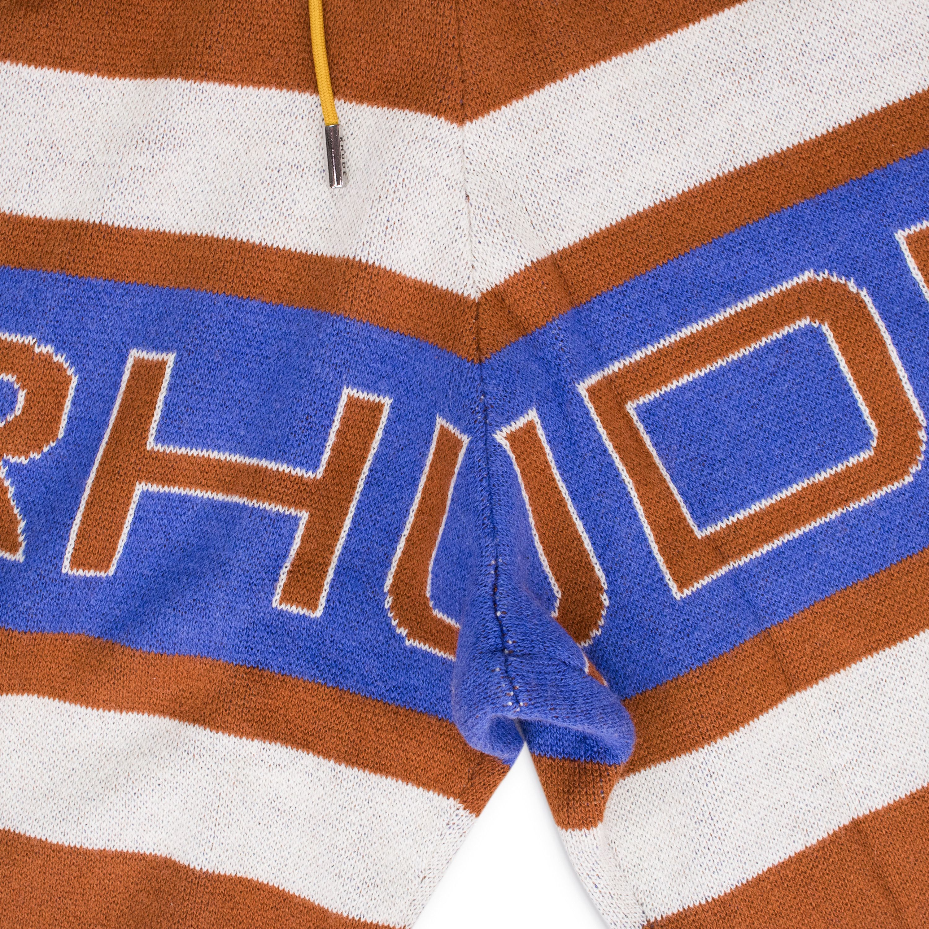 Rhude BROWN PRAVIL RACING KNIT SHORT SIZE L