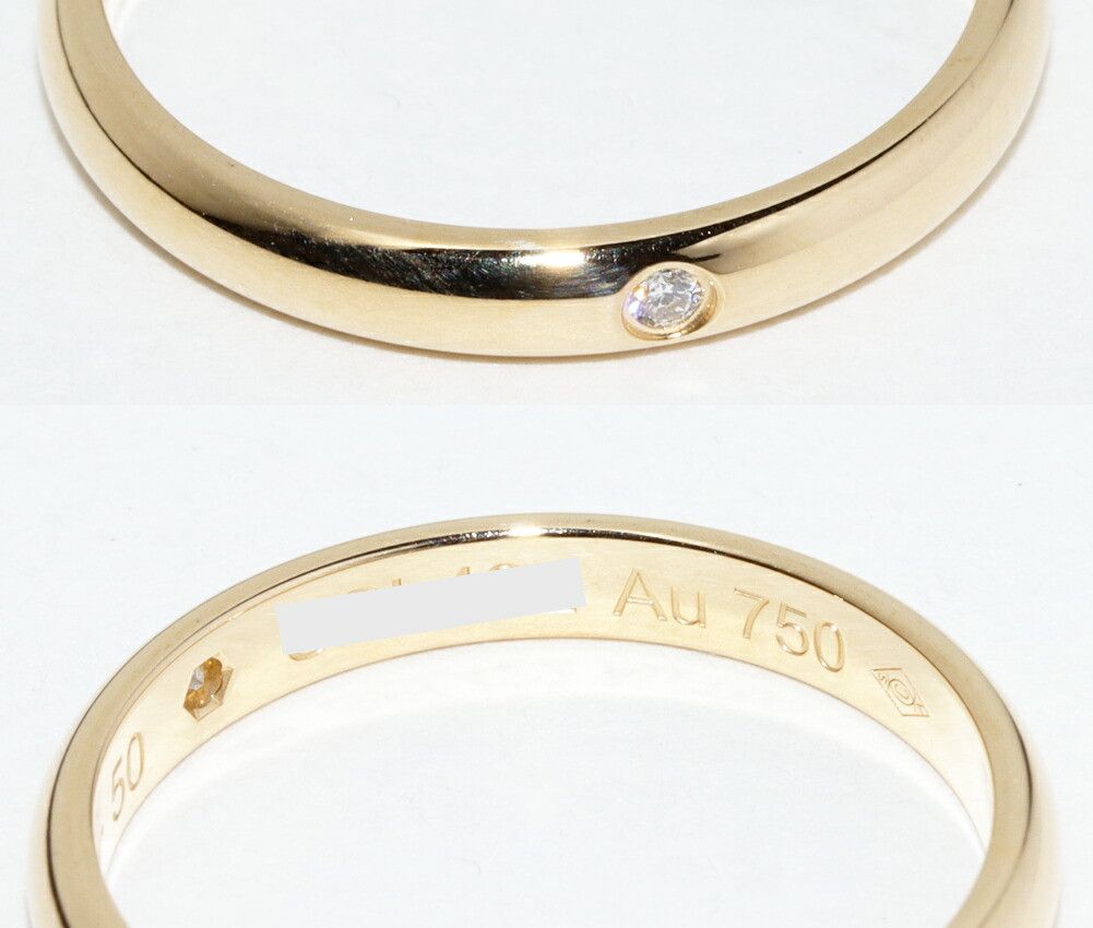 Cartier Cartier Cartier 1895 Wedding Ring Au750 Diamond Ring Size 10 Crocodile skin Ring B40576 DUTY FREE for USA Size ONE SIZE - 4 Thumbnail