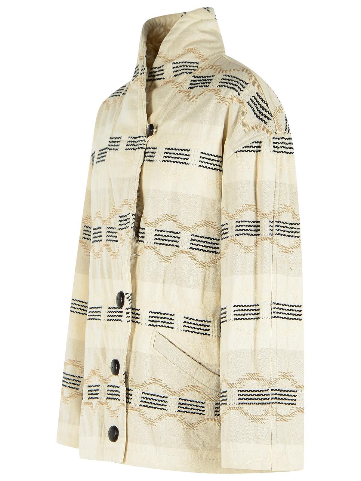 Isabel Marant Etoile ISABEL MARANT ETOILE 'Quayla' Beige Cotton Blend Jacket Size XS / US 0-2 / IT 36-38 - 2 Thumbnail