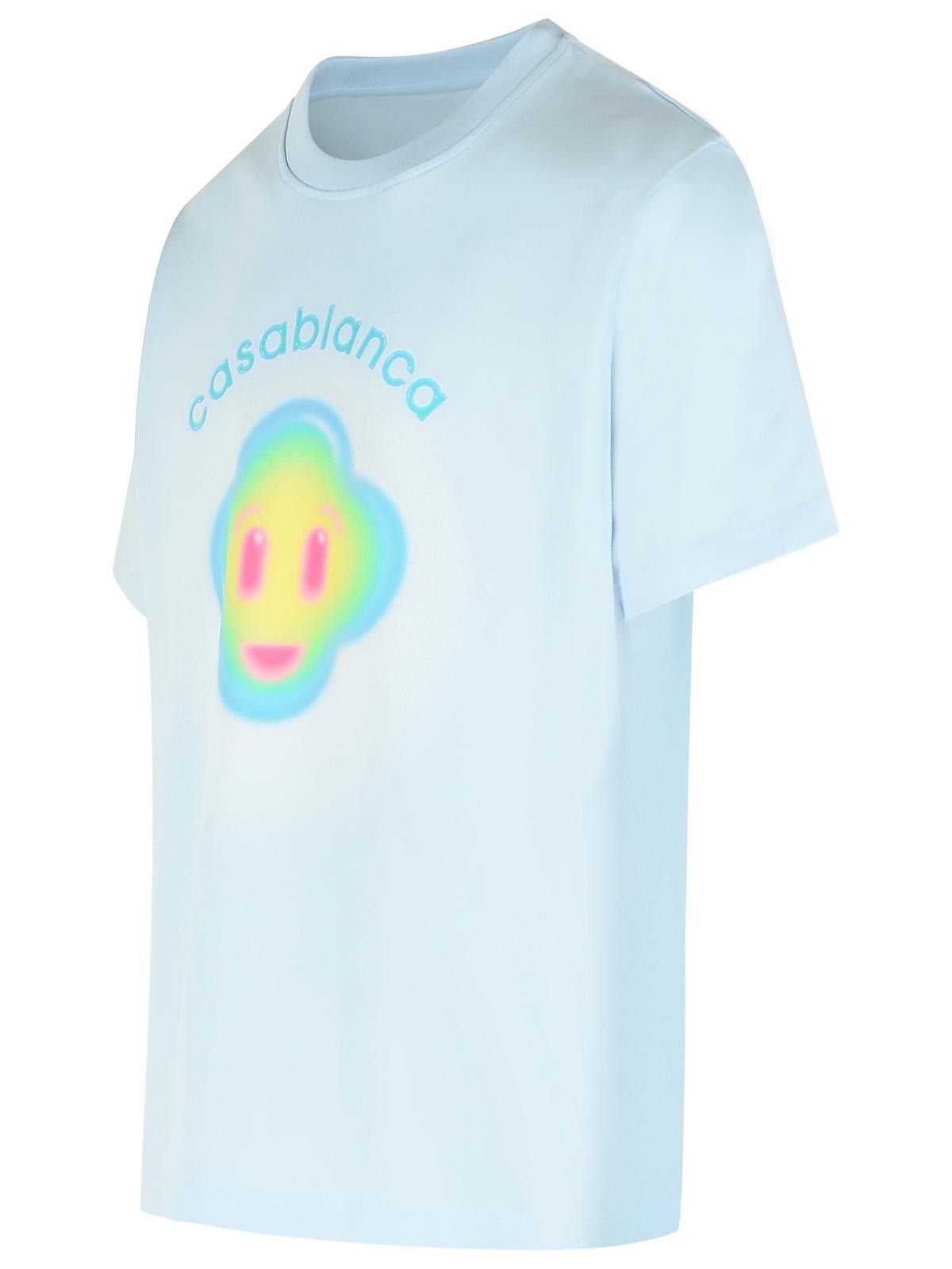 Casablanca CASABLANCA 'Airbrush Smiley' Light Blue Cotton T-Shirt Size US L / EU 52-54 / 3 - 2 Thumbnail