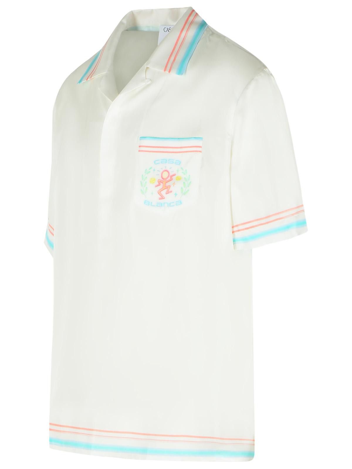 Casablanca CASABLANCA 'Dance Joy' White Silk Shirt Size US L / EU 52-54 / 3 - 2 Thumbnail