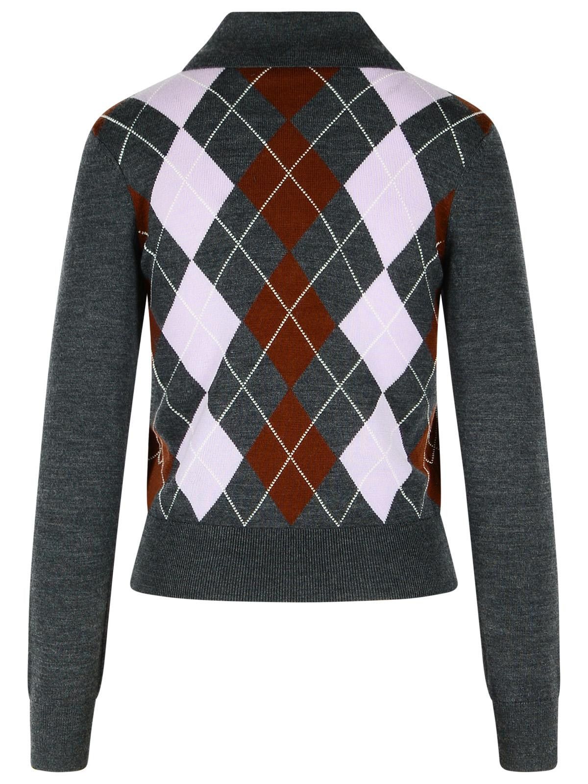Self-Portrait SELF PORTRAIT 'Argyle' Grey Wool Sweater Size XS / US 0-2 / IT 36-38 - 3 Thumbnail