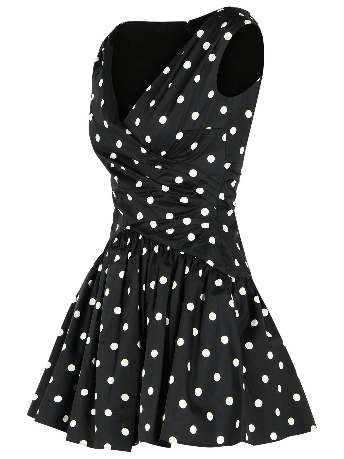 Self-Portrait SELF PORTRAIT 'Polka Dot' Black Cotton Dress Size S / US 4 / IT 40 - 2 Thumbnail