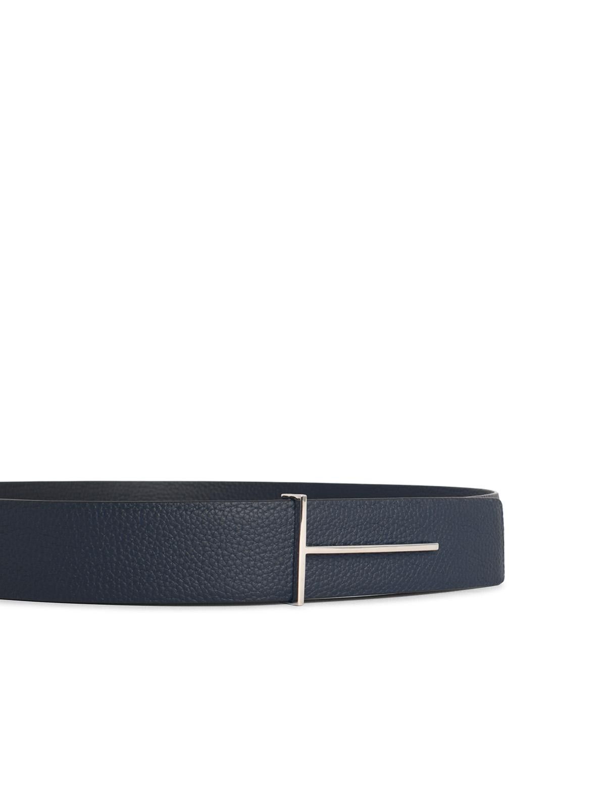 Tom Ford TOM FORD Navy Reversible Leather Belt Size ONE SIZE - 3 Thumbnail
