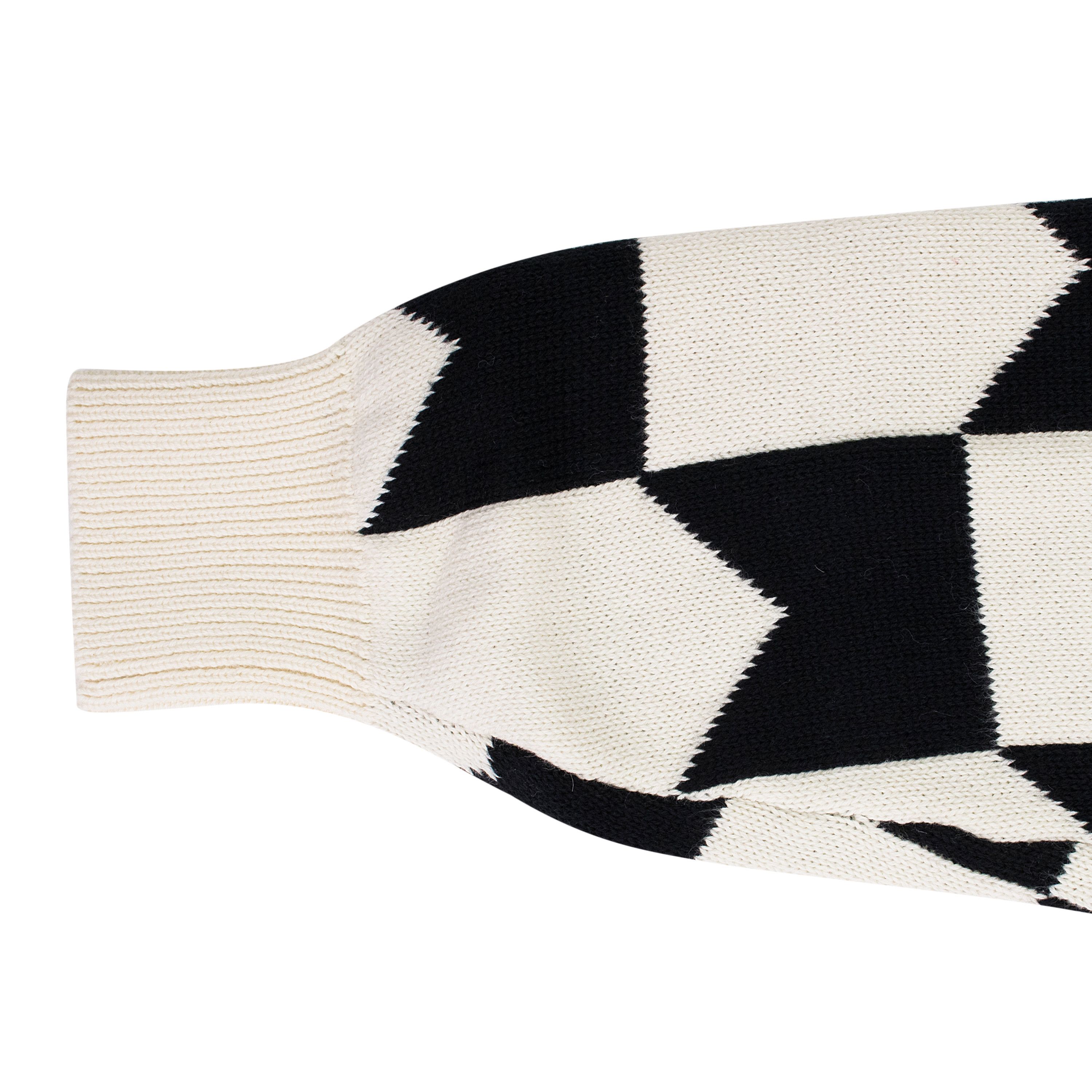 Rhude BLACK/CREAM CHEVRON CHECKERED KNIT CARDIGAN SIZE L