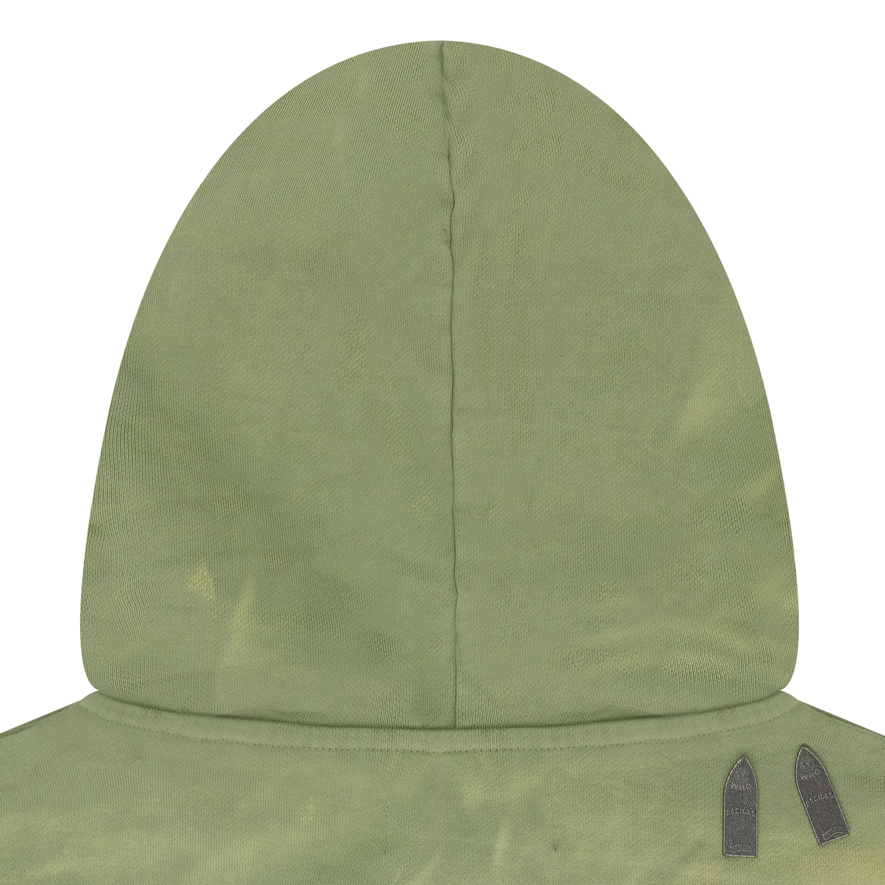 Who Decides War SAGE OVERDYED HARDWARE HOODIE SIZE XXL