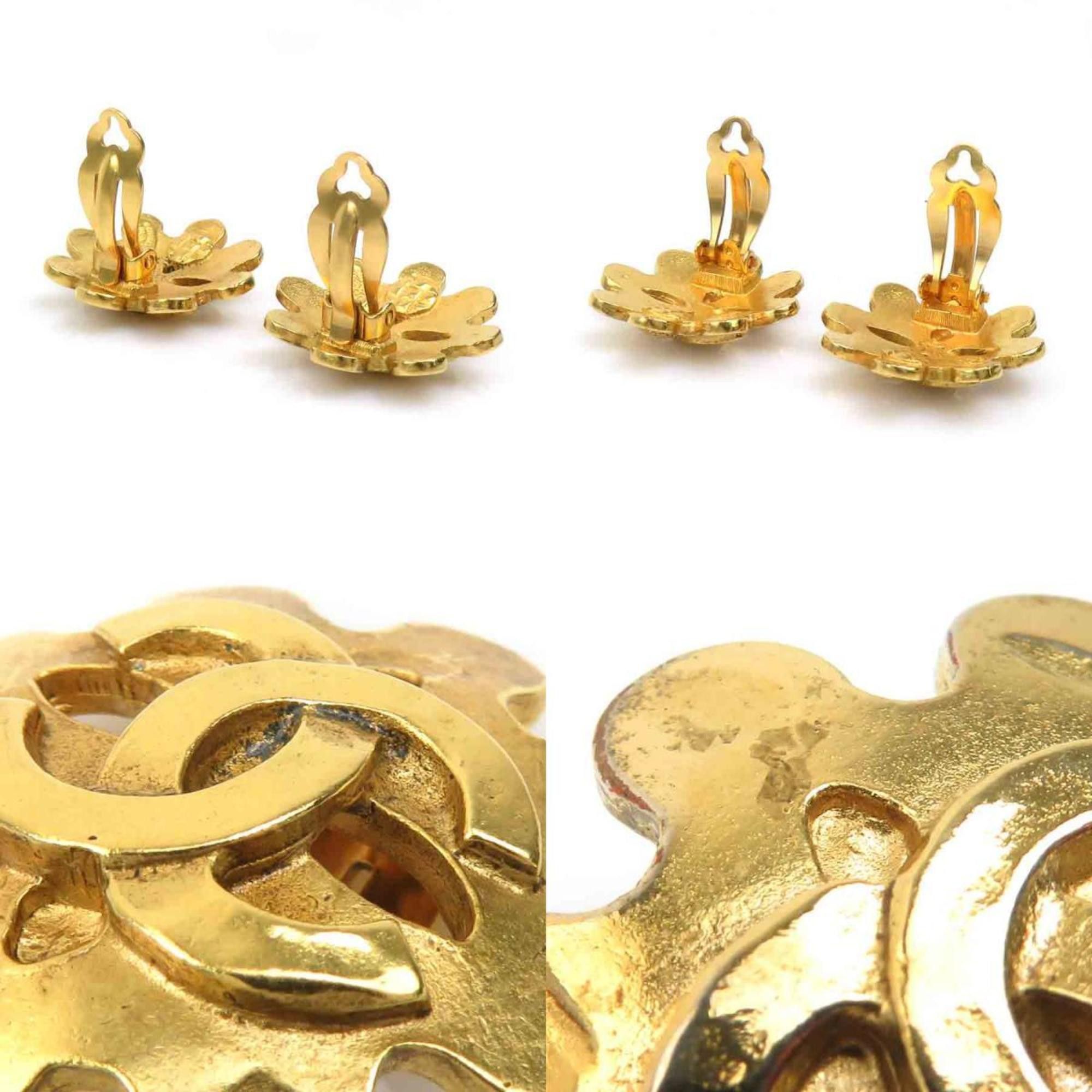 Chanel CHANEL Coco Mark Metal Gold Earrings for Women e61142a Size ONE SIZE - 4 Thumbnail