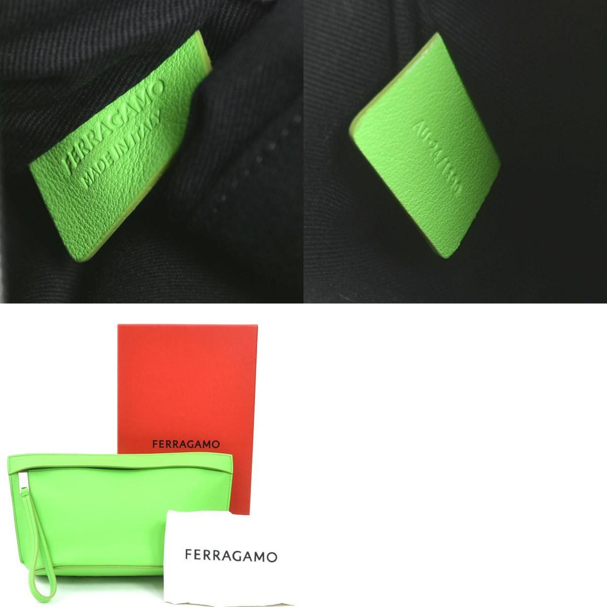 Salvatore Ferragamo Salvatore Ferragamo clutch bag in yellow-green leather for men and women (h31718a) Size ONE SIZE - 5 Thumbnail