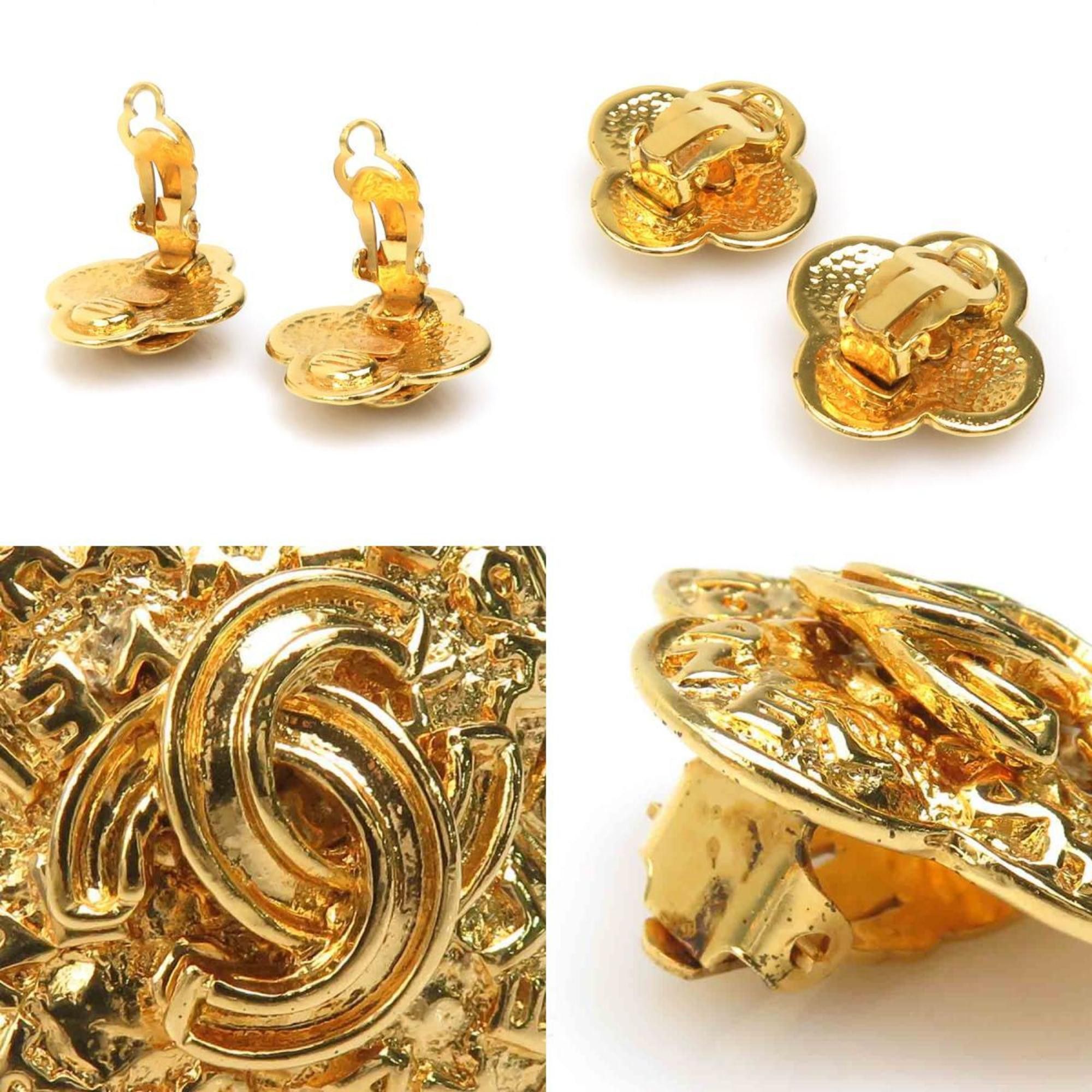 Chanel CHANEL Coco Mark Metal Gold Earrings for Women e61141a Size ONE SIZE - 4 Thumbnail