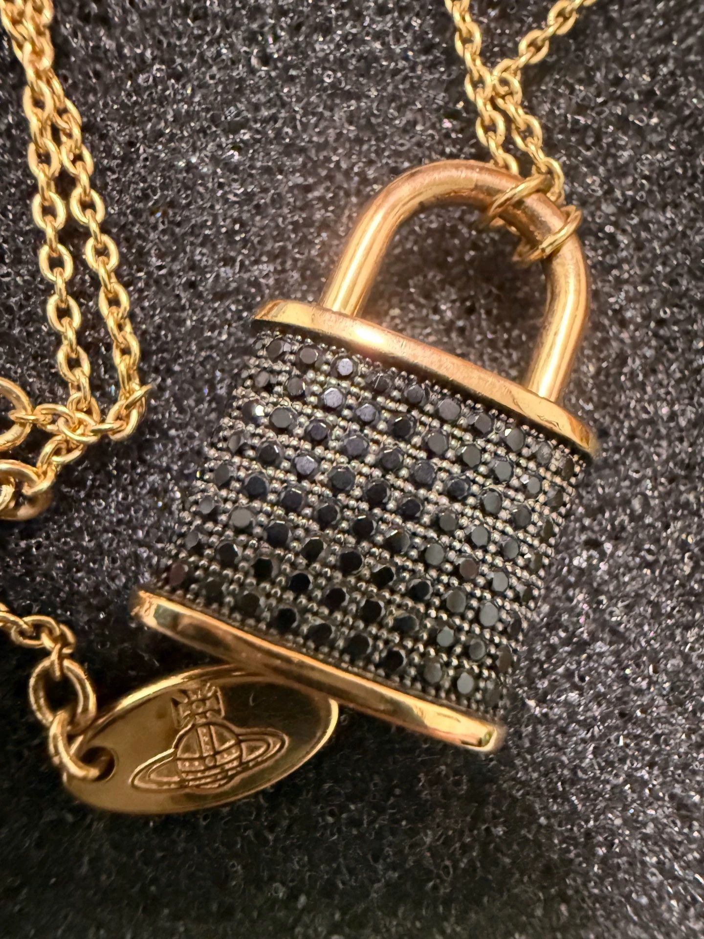 Vintage vintage lock necklace with light oxidation Size ONE SIZE - 4 Thumbnail