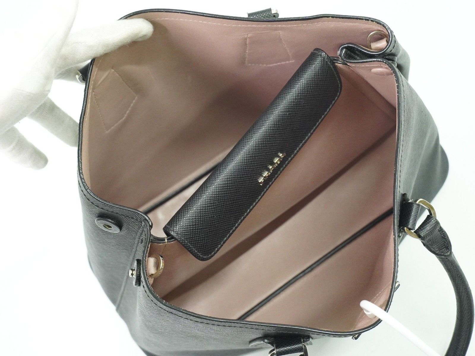 Prada Prada Cuir Double Tote Saffiano Leather Size ONE SIZE - 4 Thumbnail