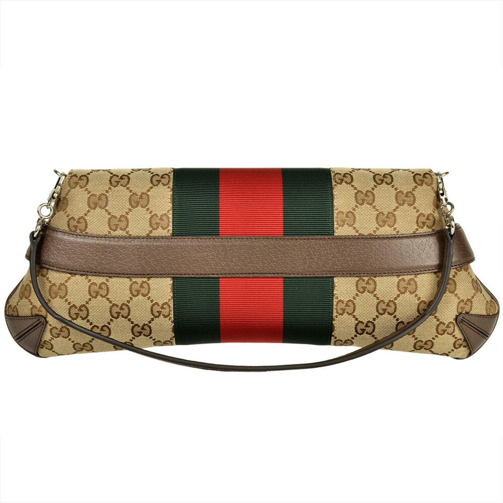 Gucci Gucci Horsebit Chain Handbag in GG Canvas (764255) Beige with Sherry Line Size ONE SIZE - 4 Thumbnail