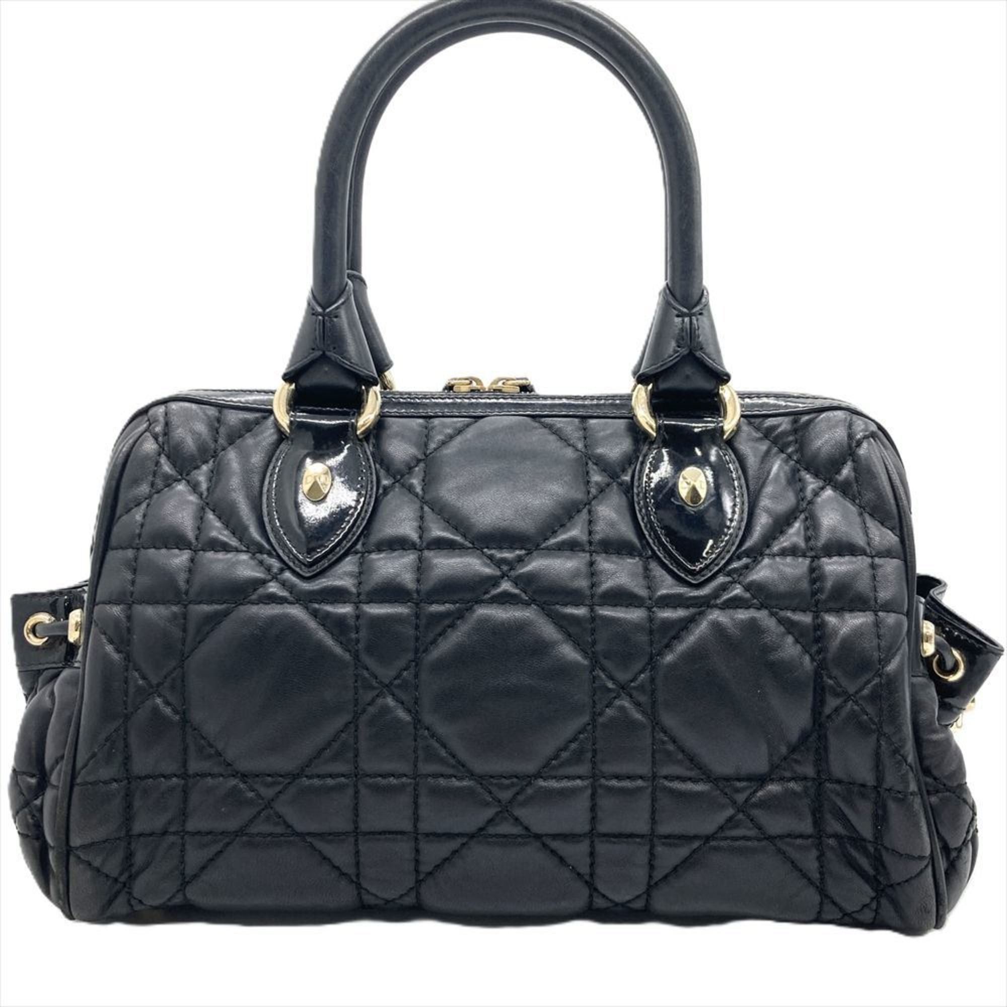 Dior Christian Dior Dior Handbag Leather Black Cannage Women's Size ONE SIZE - 3 Thumbnail