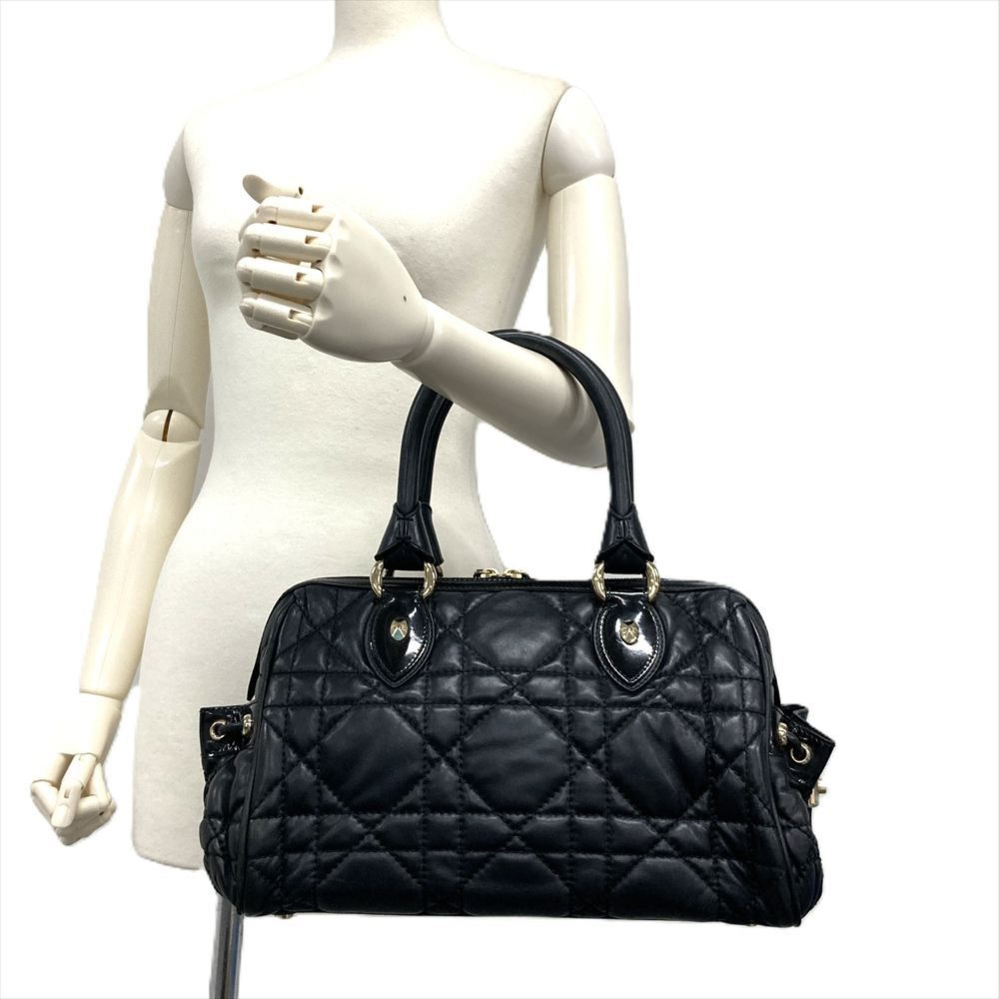 Dior Christian Dior Dior Handbag Leather Black Cannage Women's Size ONE SIZE - 5 Thumbnail