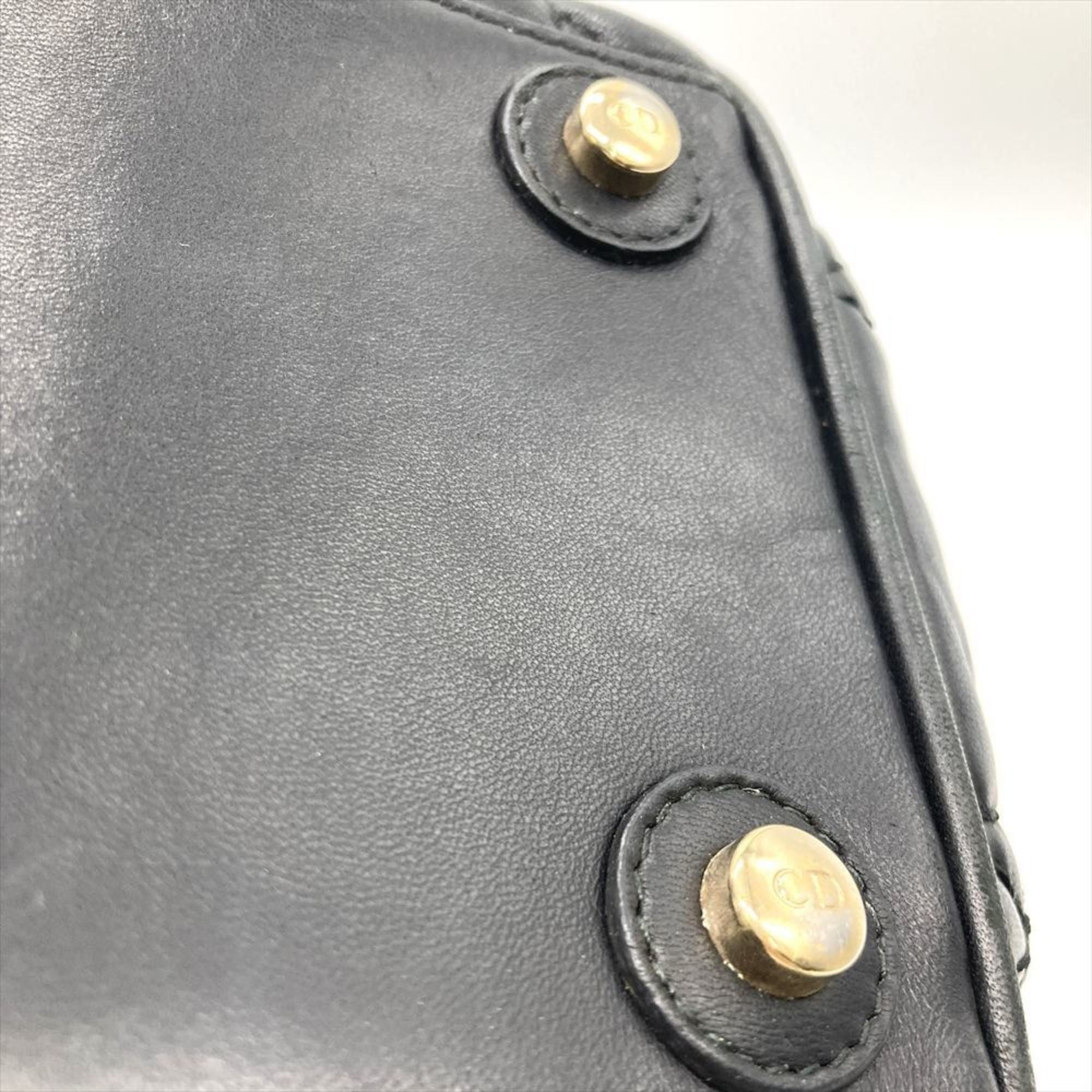 Dior Christian Dior Dior Handbag Leather Black Cannage Women's Size ONE SIZE - 9 Thumbnail