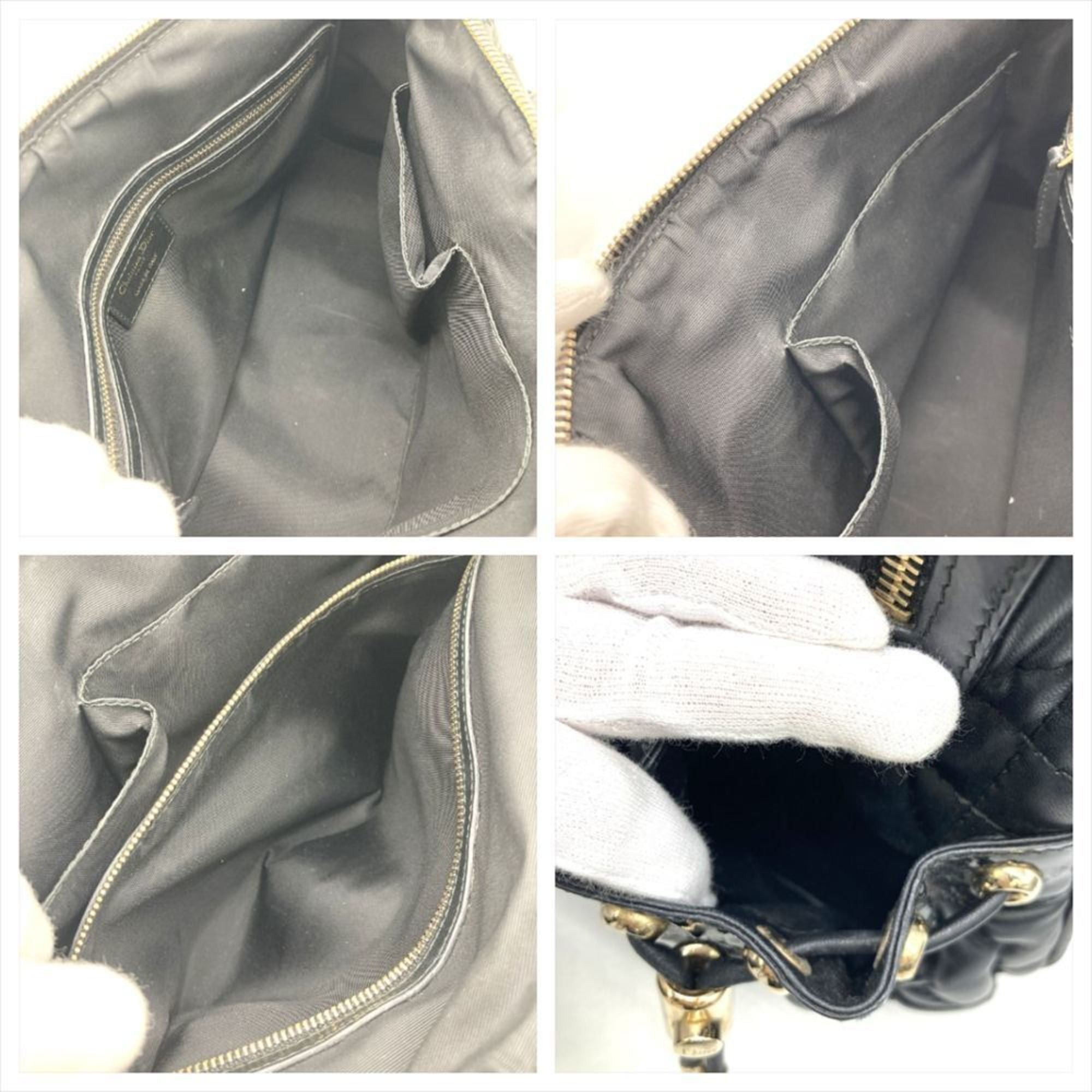 Dior Christian Dior Dior Handbag Leather Black Cannage Women's Size ONE SIZE - 7 Thumbnail