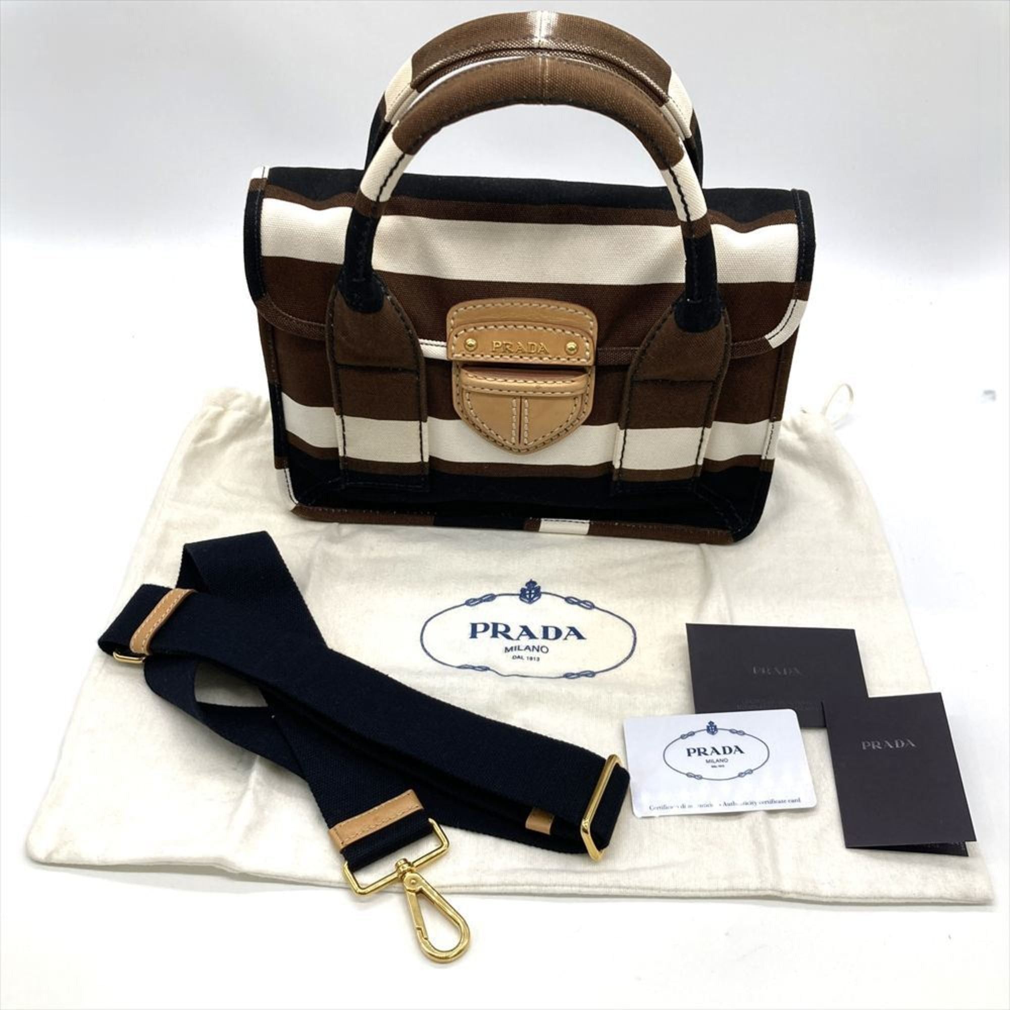 Prada Prada Handbag Canvas BN2119 Multicolor Brown Women's Size ONE SIZE - 14 Thumbnail