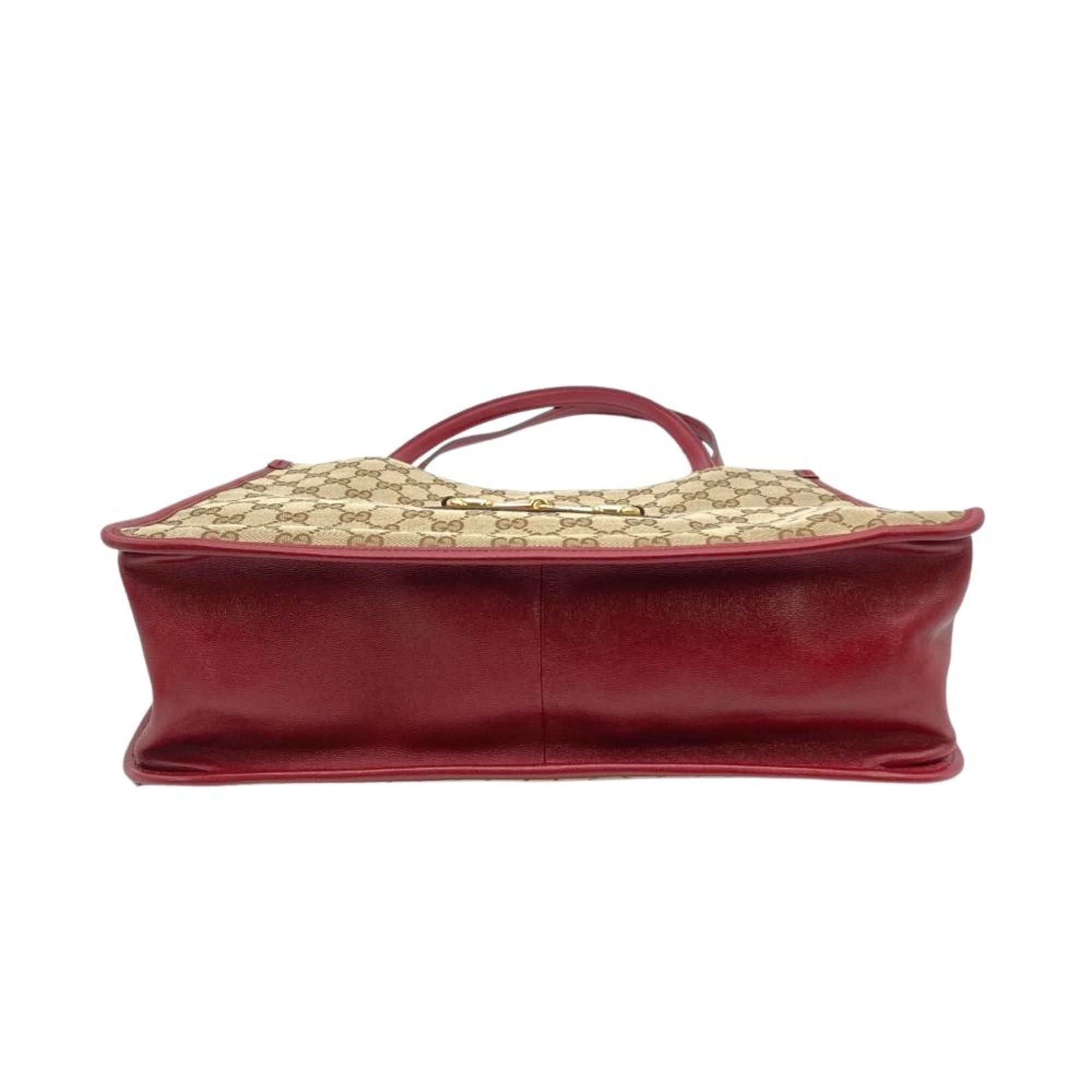 Gucci Gucci Horsebit Tote Bag in GG Canvas and Leather (623694) Beige, Women's Size ONE SIZE - 4 Thumbnail