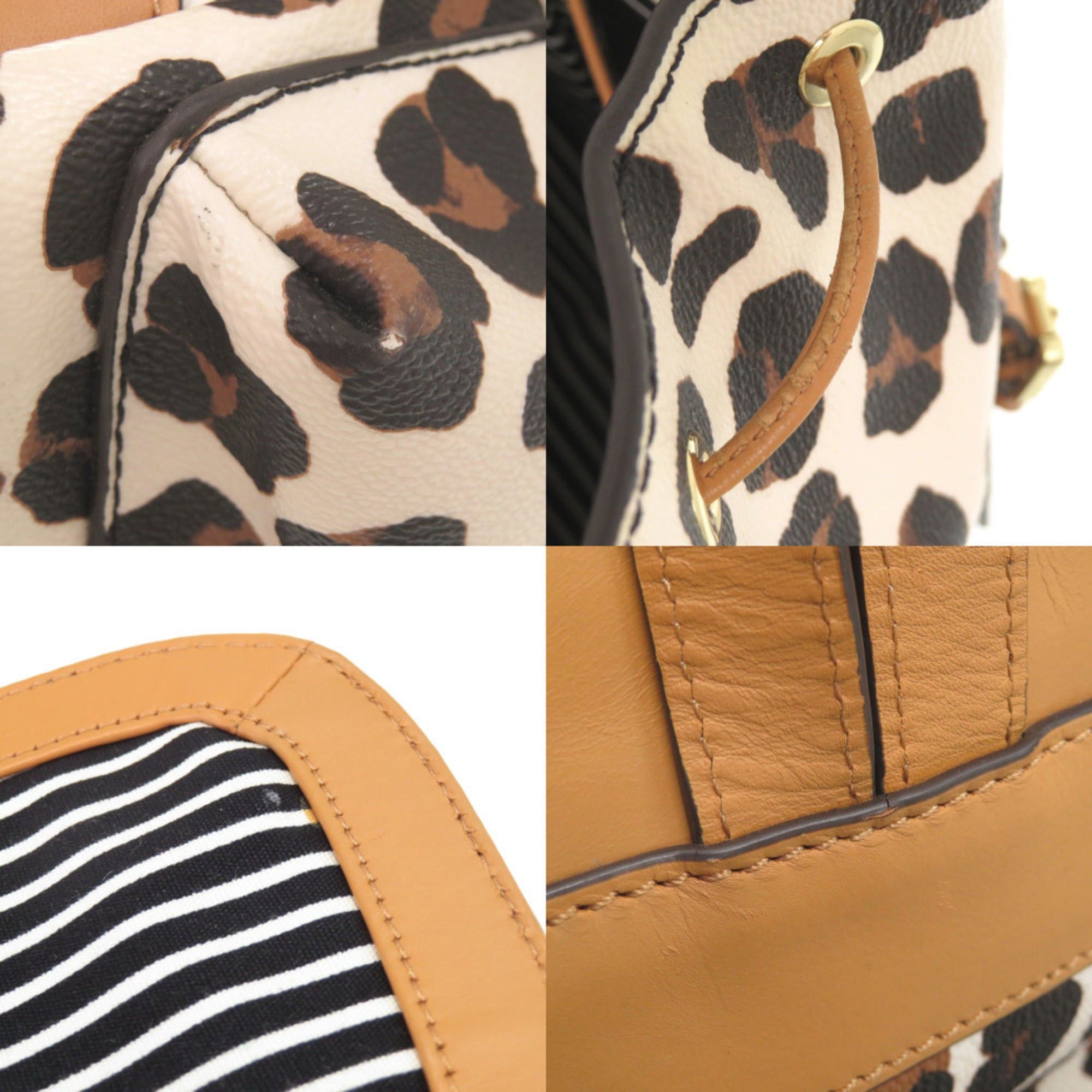 Tory Burch Tory Burch Leopard Print PVC Multicolor Backpack Daypack 0911 Size ONE SIZE - 10 Thumbnail