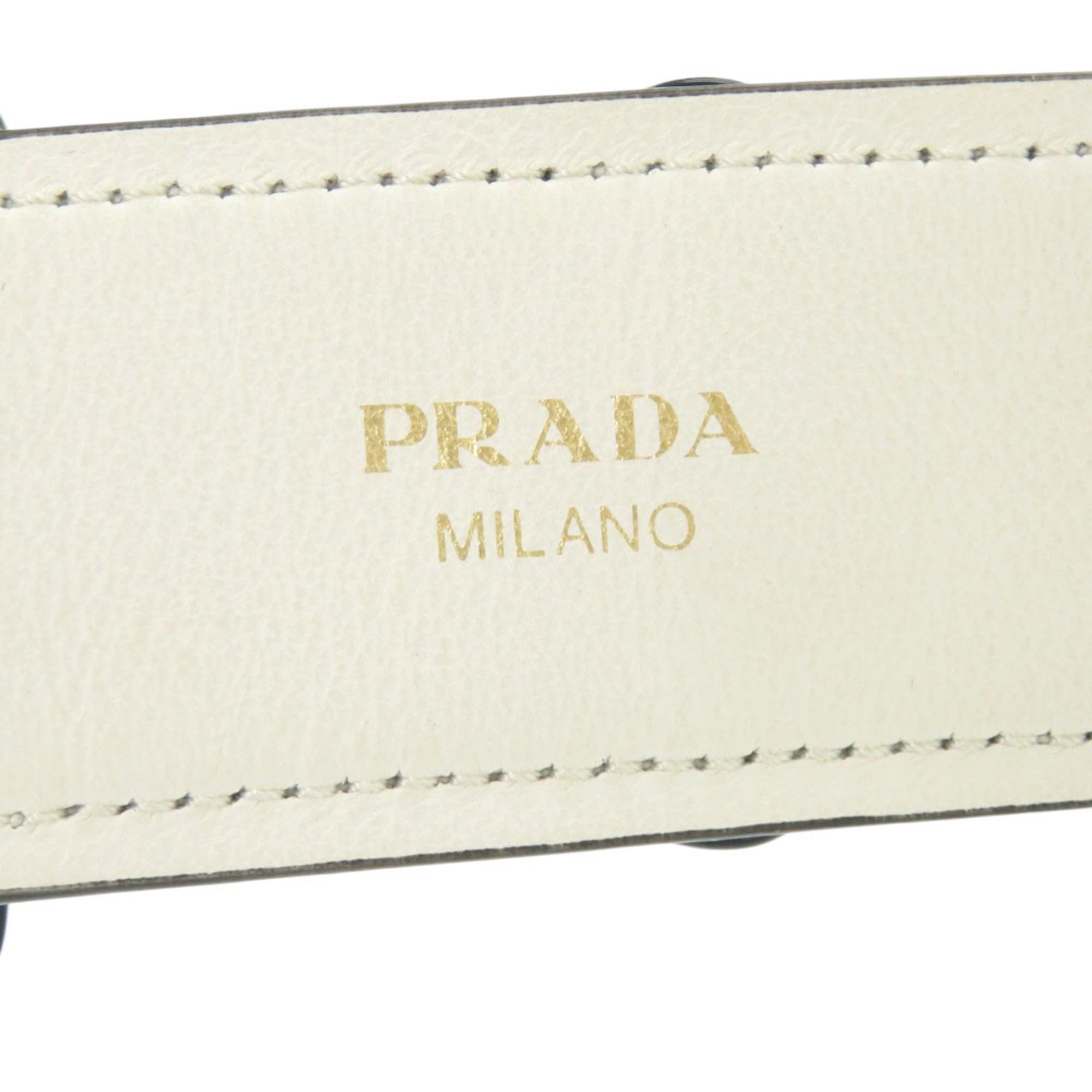 Prada Prada Shoulder Belt White x Black Flower Leather Strap 1085 PRADA Size ONE SIZE - 8 Thumbnail