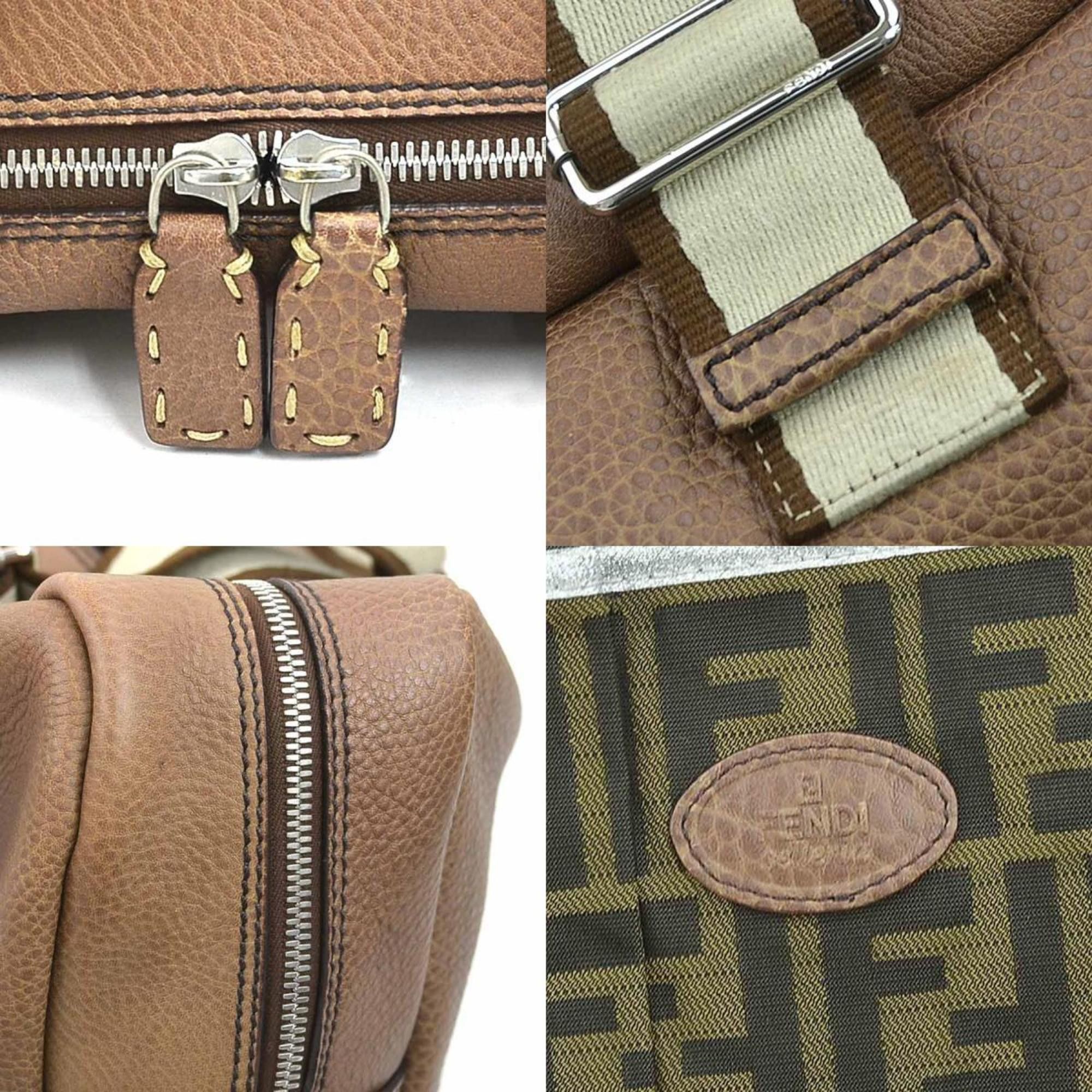 Fendi Fendi Selleria handbag in brown and silver leather canvas for men women, model 2372-8BL094 e61133a Size ONE SIZE - 4 Thumbnail