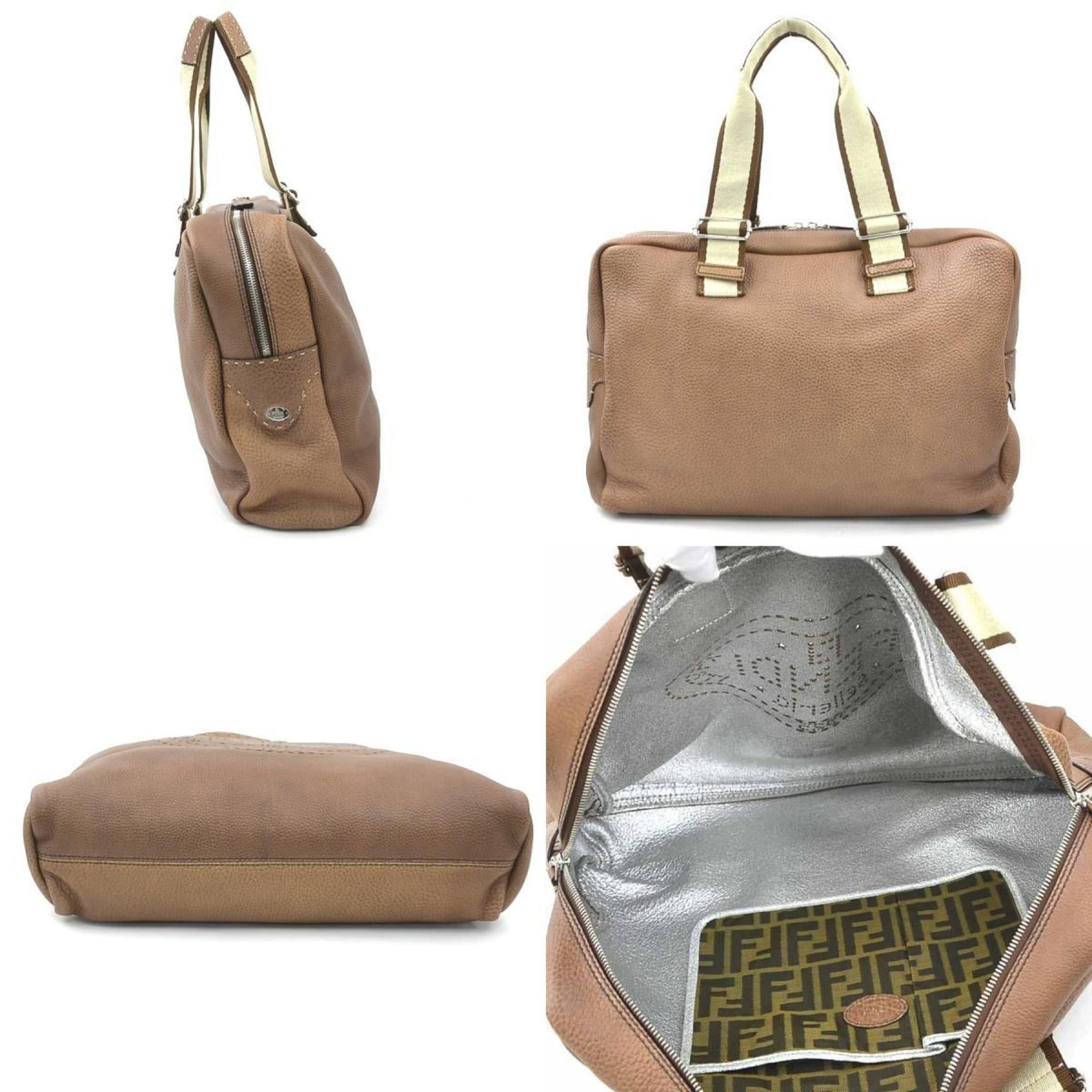Fendi Fendi Selleria handbag in brown and silver leather canvas for men women, model 2372-8BL094 e61133a Size ONE SIZE - 2 Thumbnail