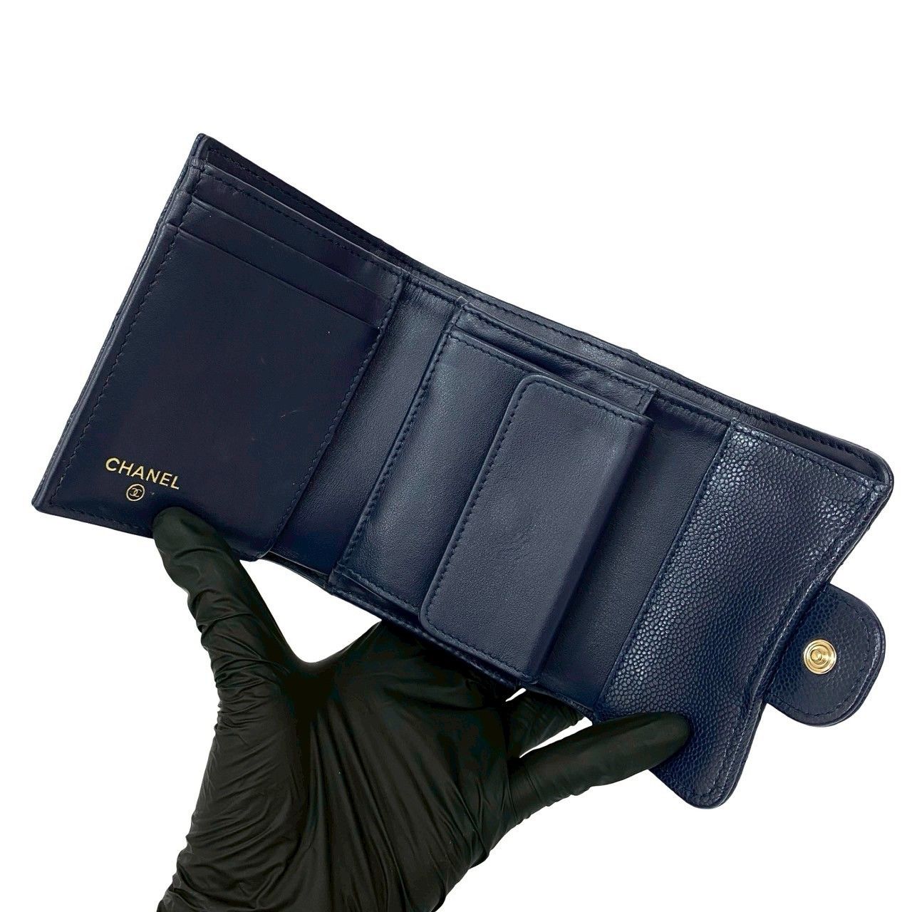 Chanel Chanel Chanel Matelassé Caviar Leather Trifold Wallet Leather Short Wallet DUTY FREE for USA Size ONE SIZE - 8 Thumbnail