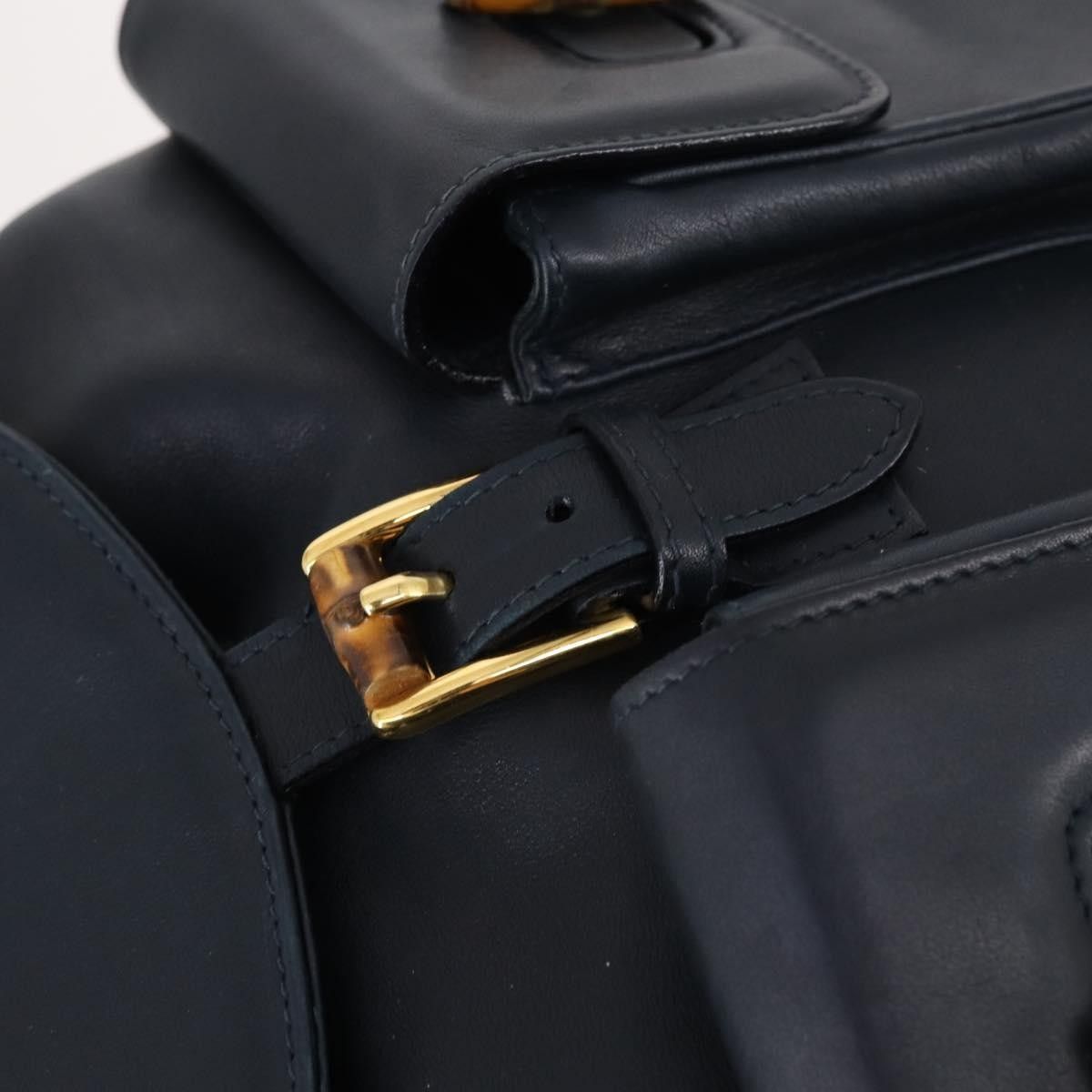 Gucci Gucci Vintage Bamboo Backpack Leather Size ONE SIZE - 14 Thumbnail
