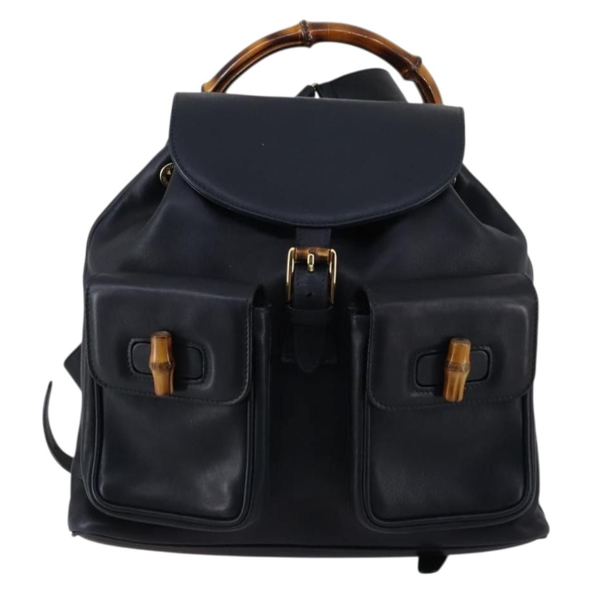 Gucci Gucci Vintage Bamboo Backpack Leather Size ONE SIZE - 24 Thumbnail