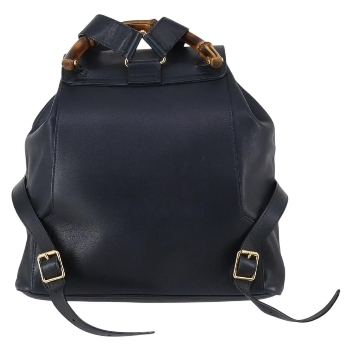 Gucci Gucci Vintage Bamboo Backpack Leather Size ONE SIZE - 2 Thumbnail