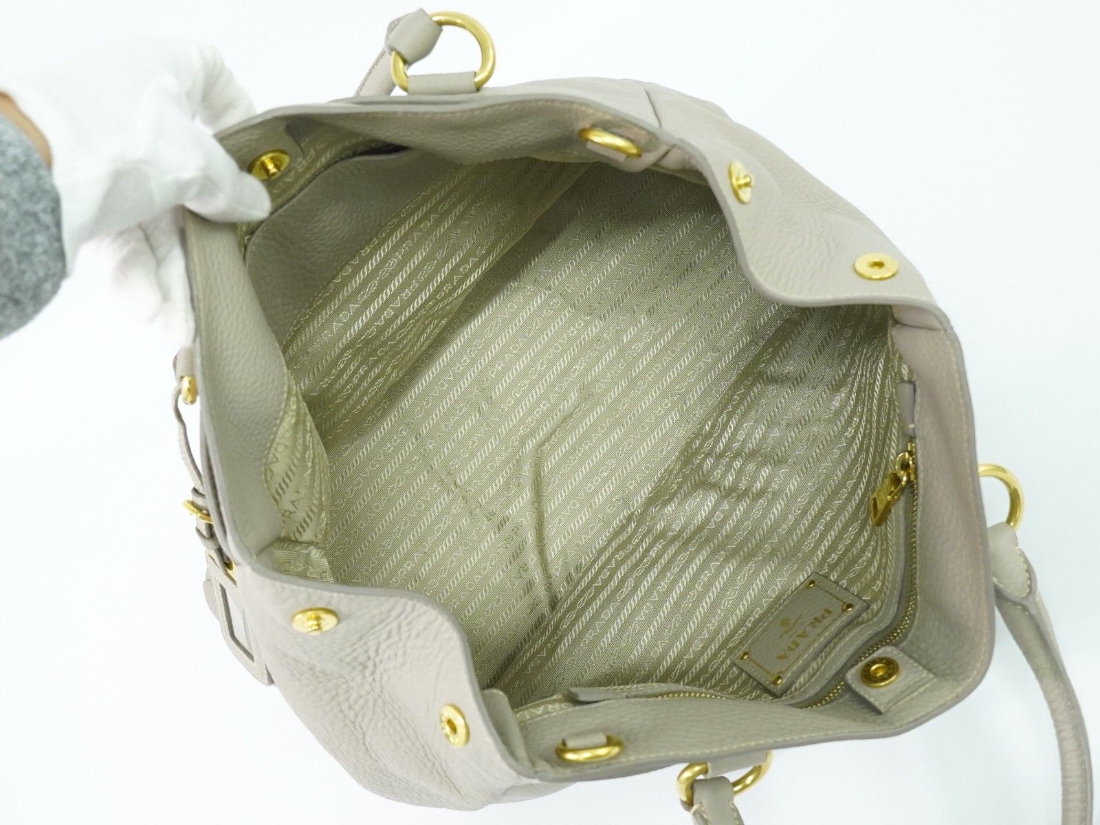 Prada Prada East West Convertible Tote Vitello Daino Size ONE SIZE - 17 Thumbnail