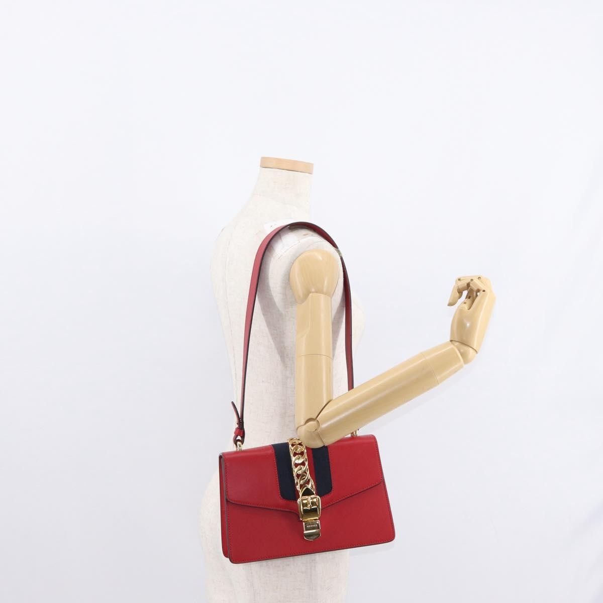 Gucci Gucci Sylvie Shoulder Bag Leather Size ONE SIZE - 15 Thumbnail