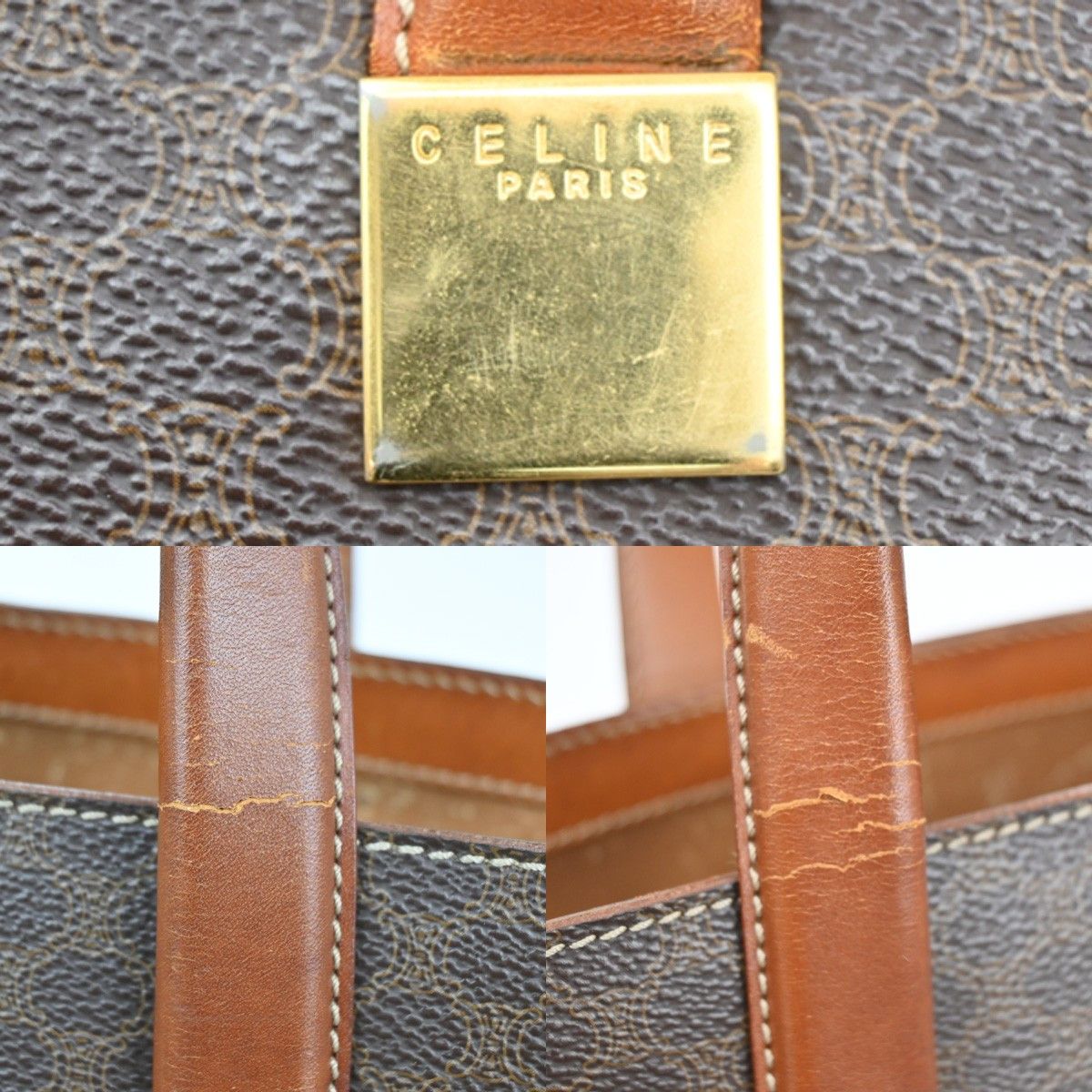 Celine Celine Vintage Macadam Handbag Leather Size ONE SIZE - 8 Thumbnail