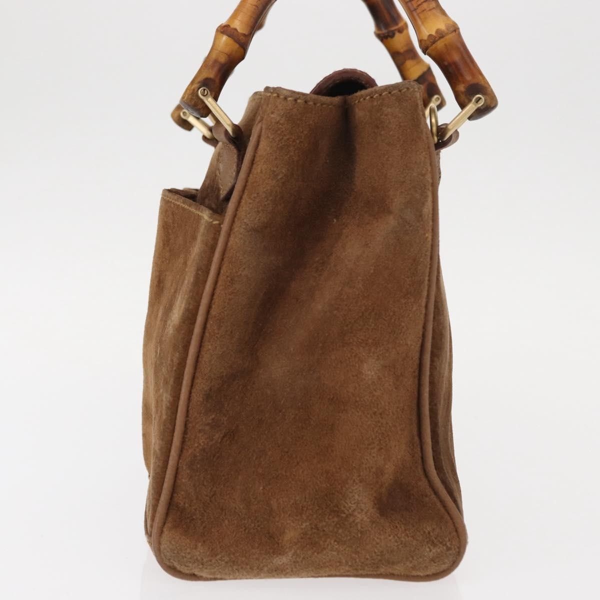 Gucci Gucci Vintage Bamboo Front Pocket Tote Suede Size ONE SIZE - 3 Thumbnail