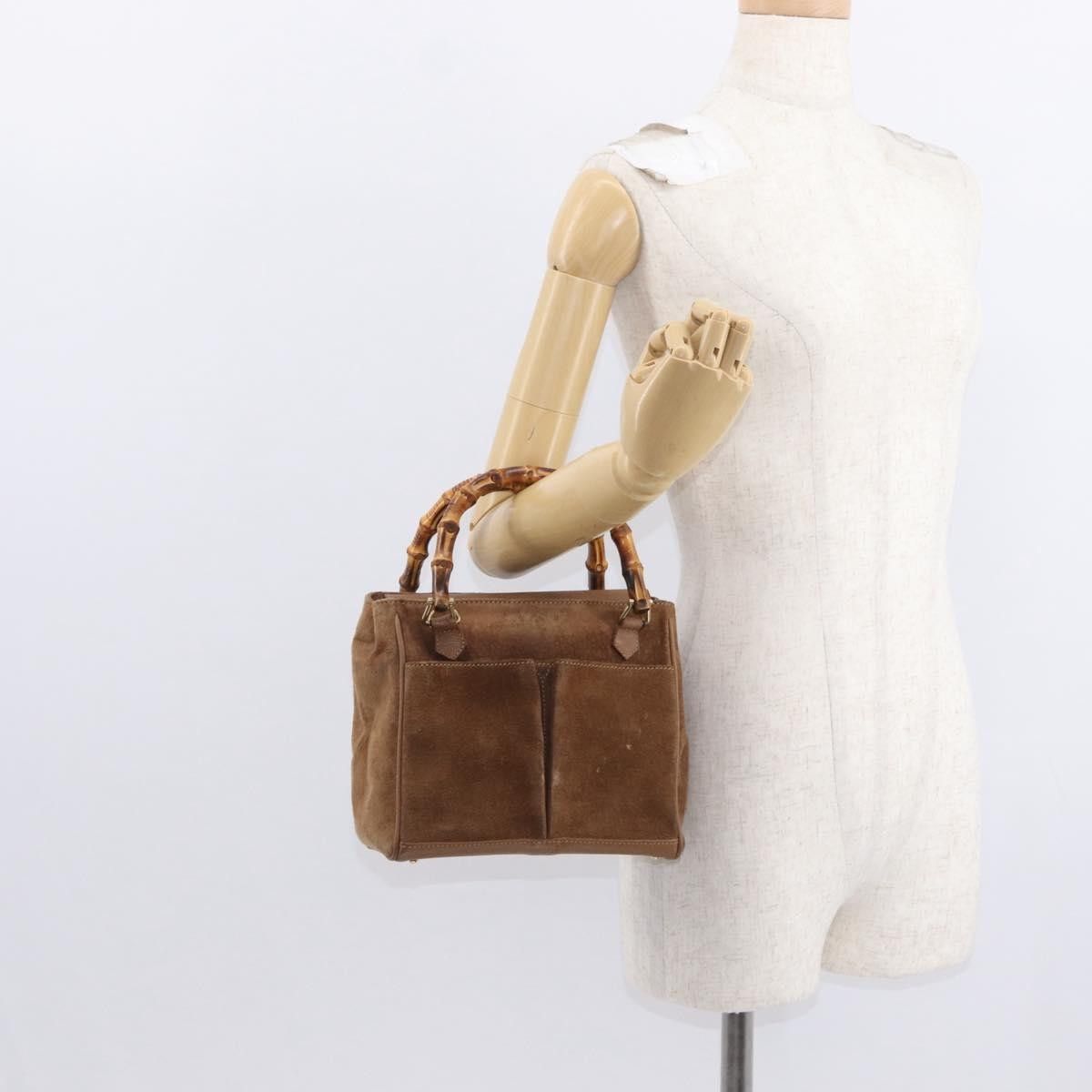 Gucci Gucci Vintage Bamboo Front Pocket Tote Suede Size ONE SIZE - 14 Thumbnail