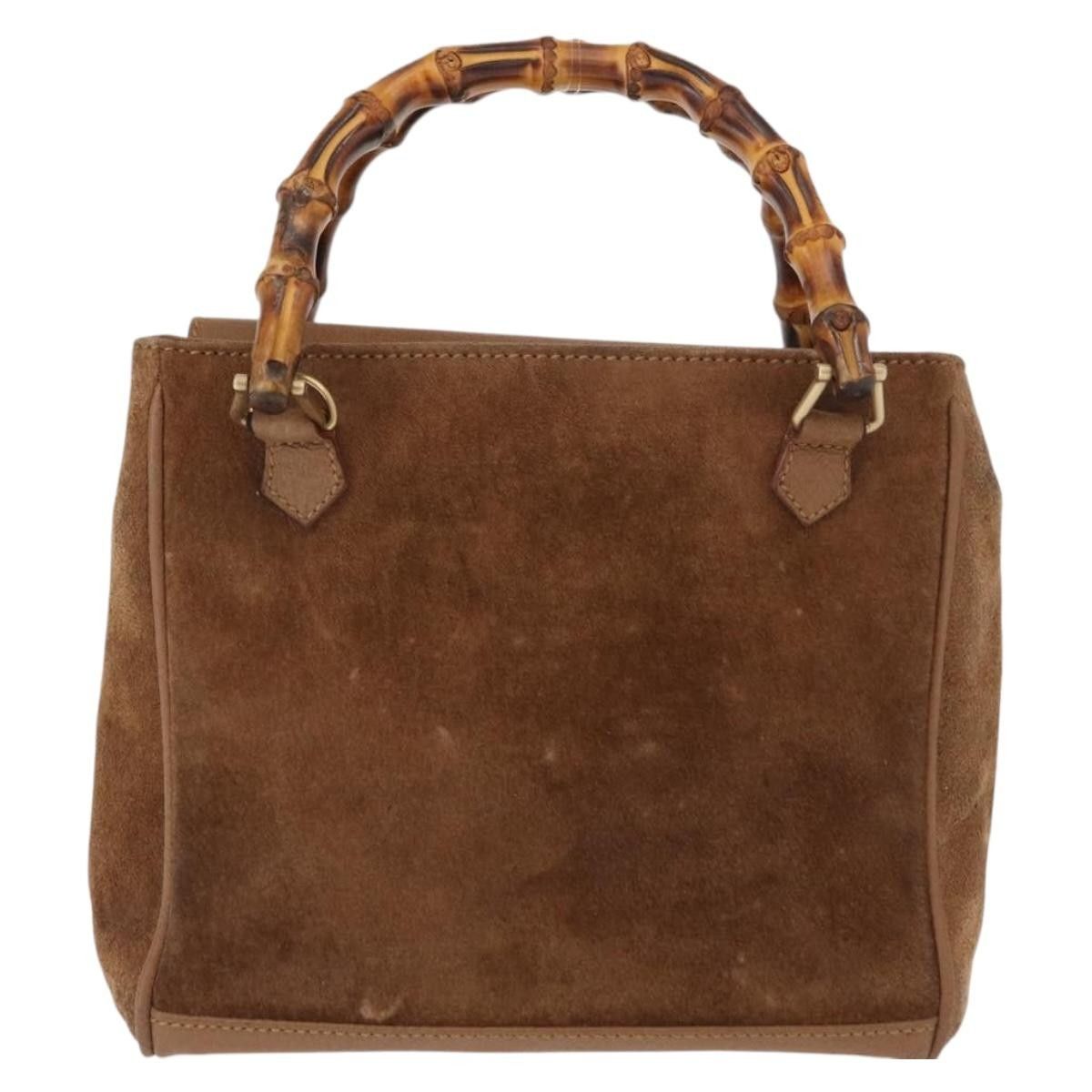 Gucci Gucci Vintage Bamboo Front Pocket Tote Suede Size ONE SIZE - 2 Thumbnail