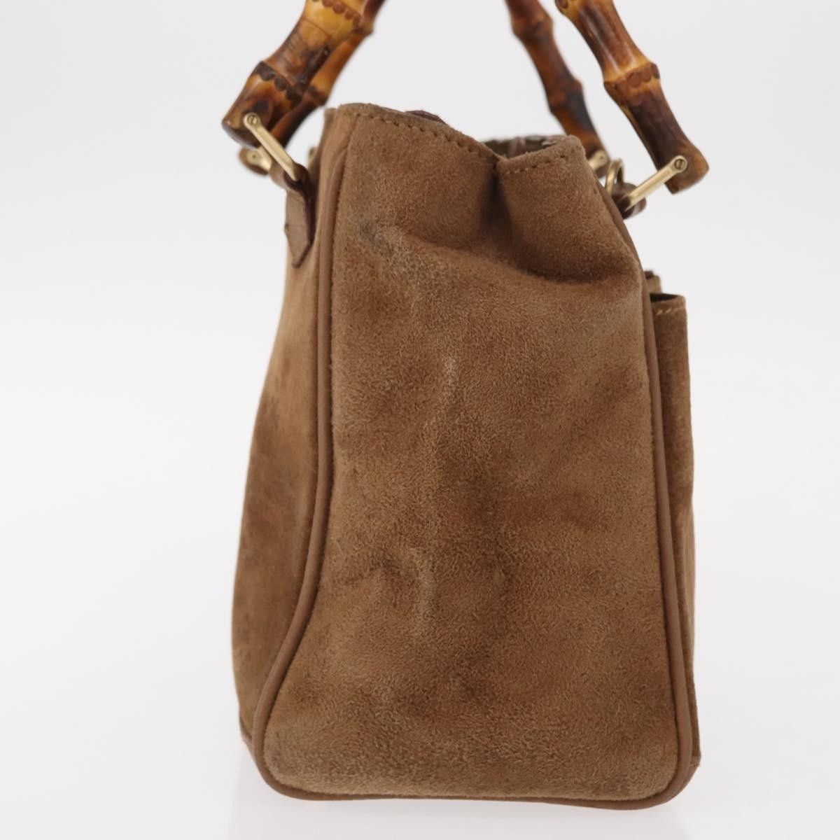 Gucci Gucci Vintage Bamboo Front Pocket Tote Suede Size ONE SIZE - 4 Thumbnail